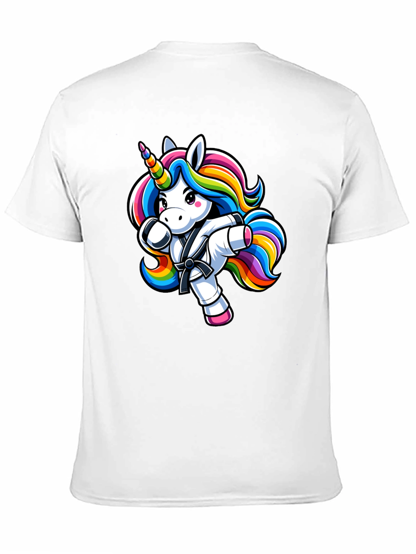 Camiseta Negra Unicornio Karate Kid Divertida