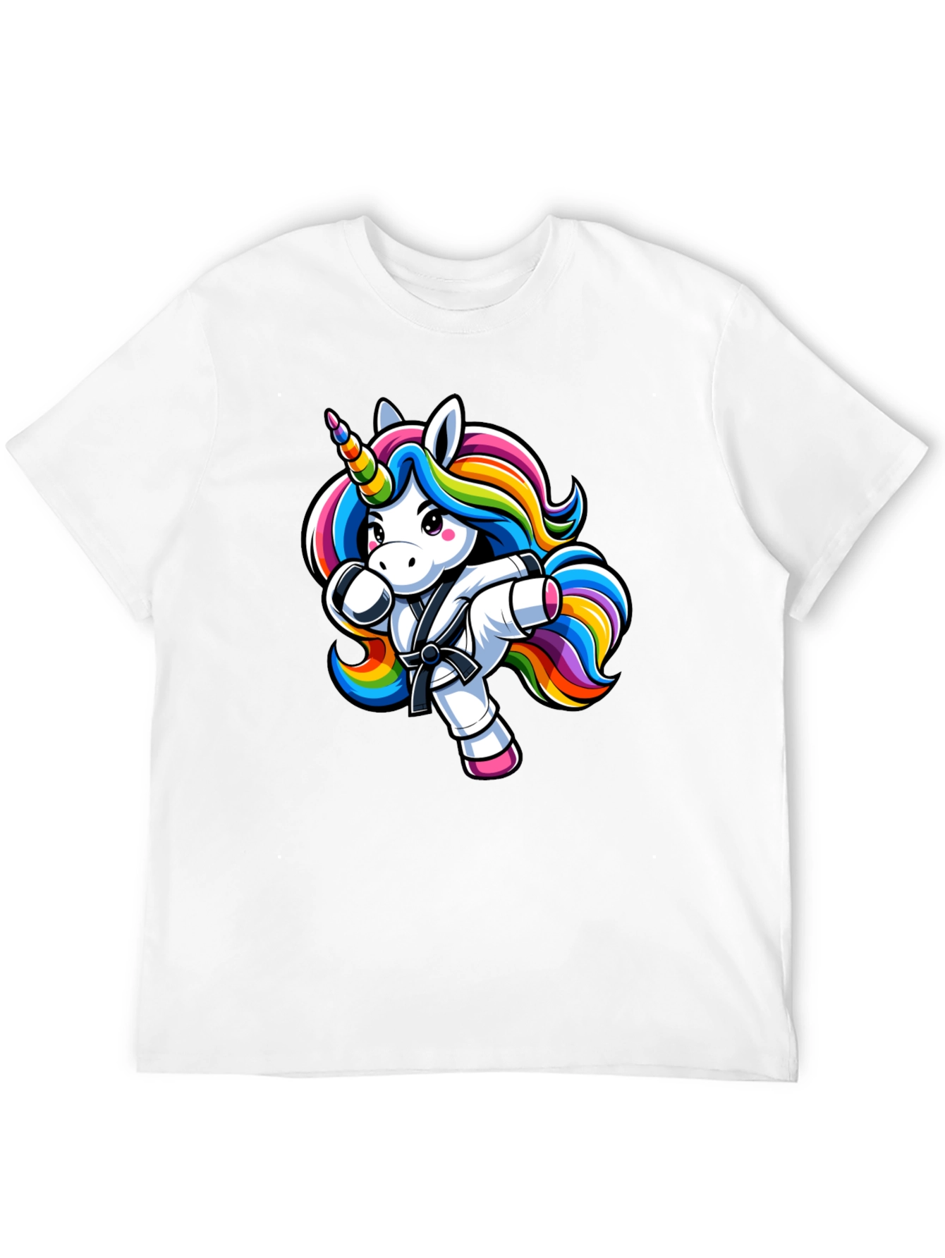 Camiseta Negra Unicornio Karate Kid Divertida