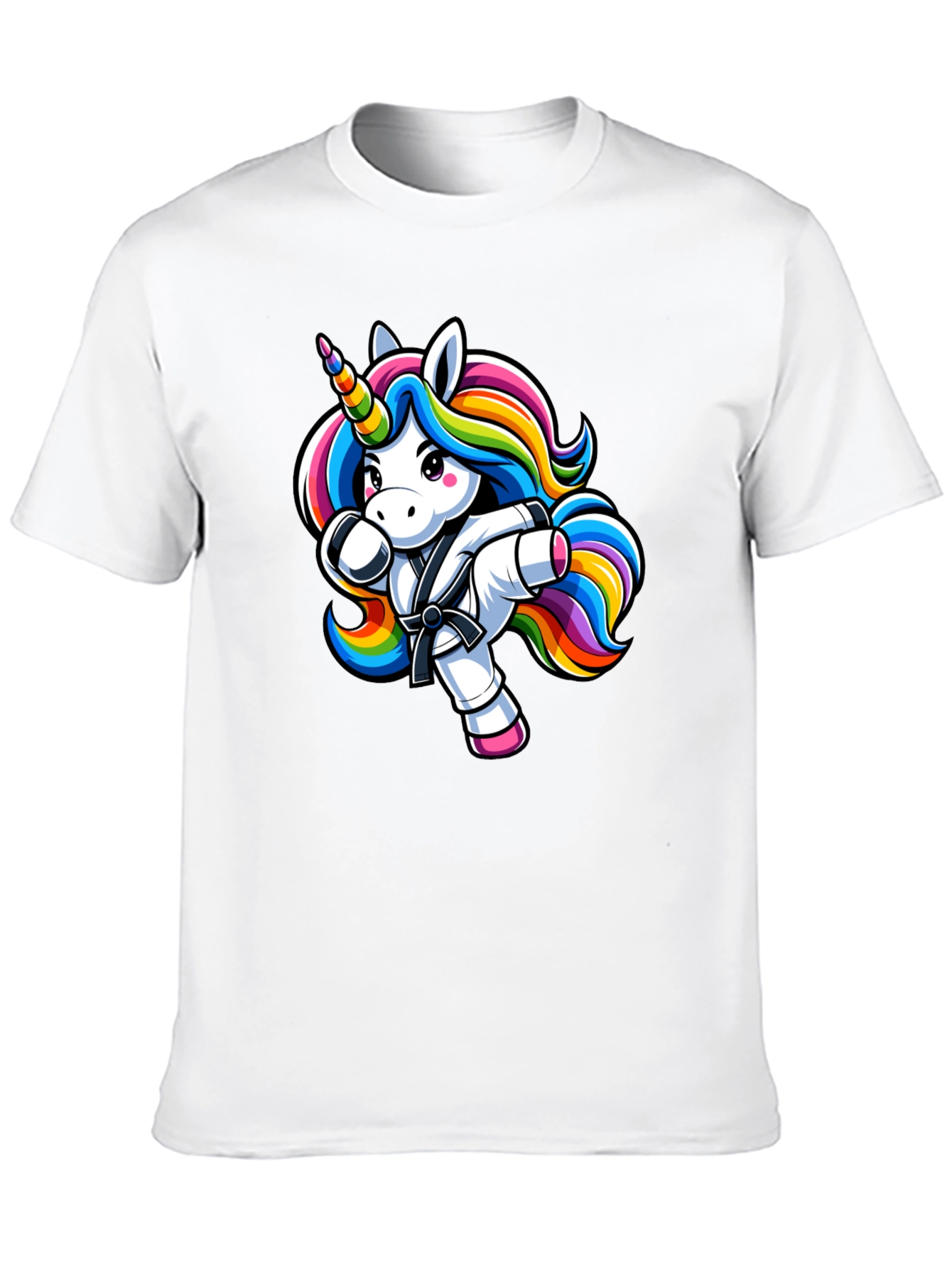 Camiseta Negra Unicornio Karate Kid Divertida