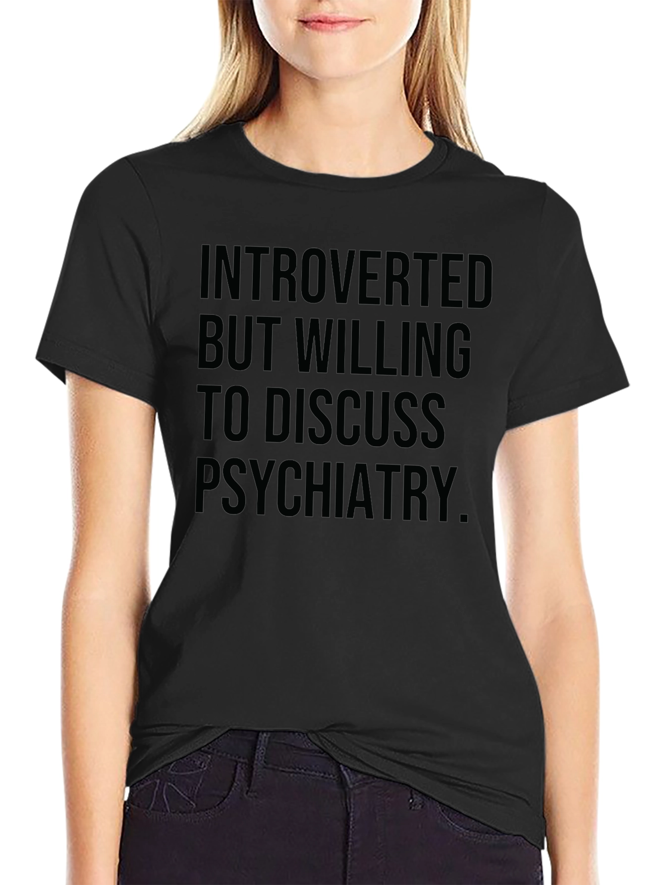 Camiseta Negra: Introvertido psiquiatría
