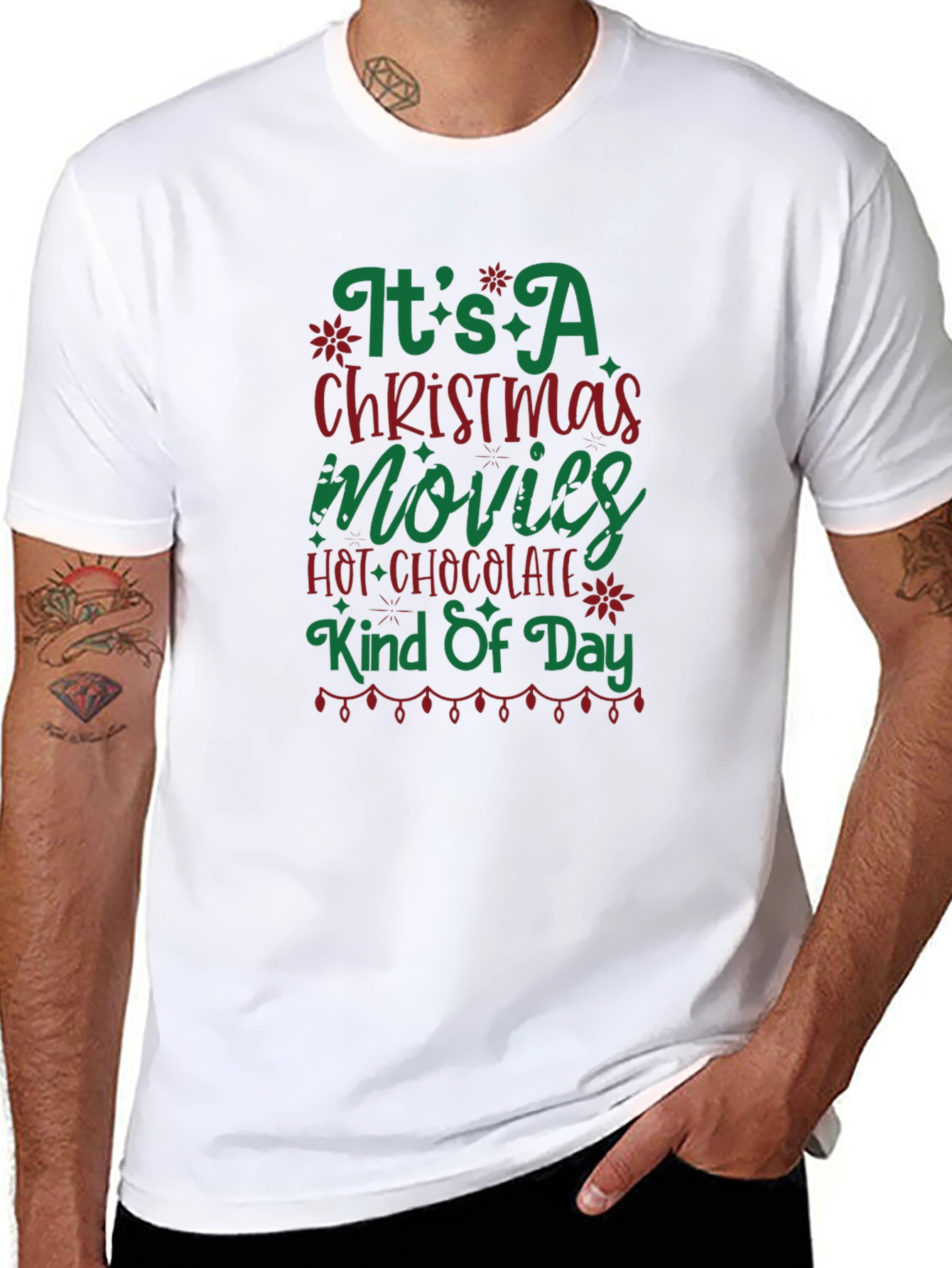 Camiseta Navideña Movies & Hot Chocolate