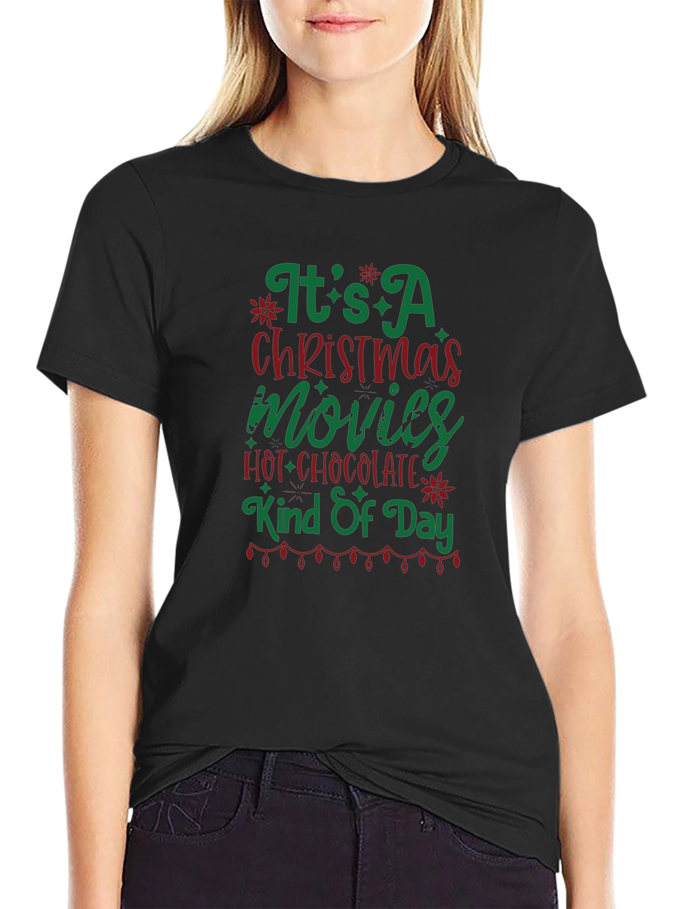 Camiseta Navideña Movies & Hot Chocolate