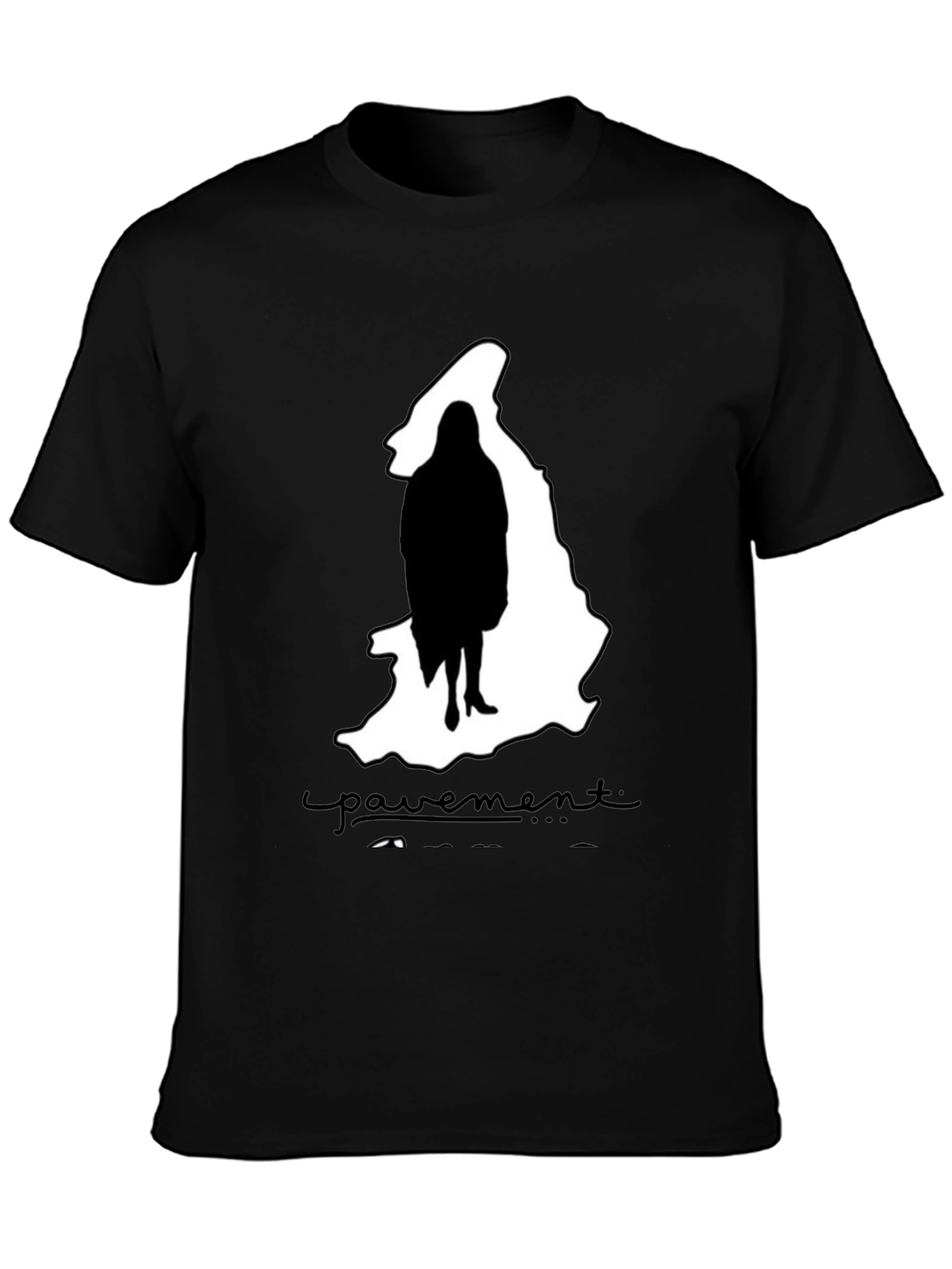 Camiseta Negra Pavement Mujer Silueta Moda