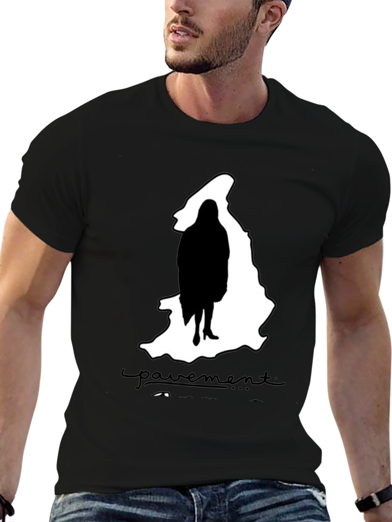 Camiseta Negra Pavement Mujer Silueta Moda