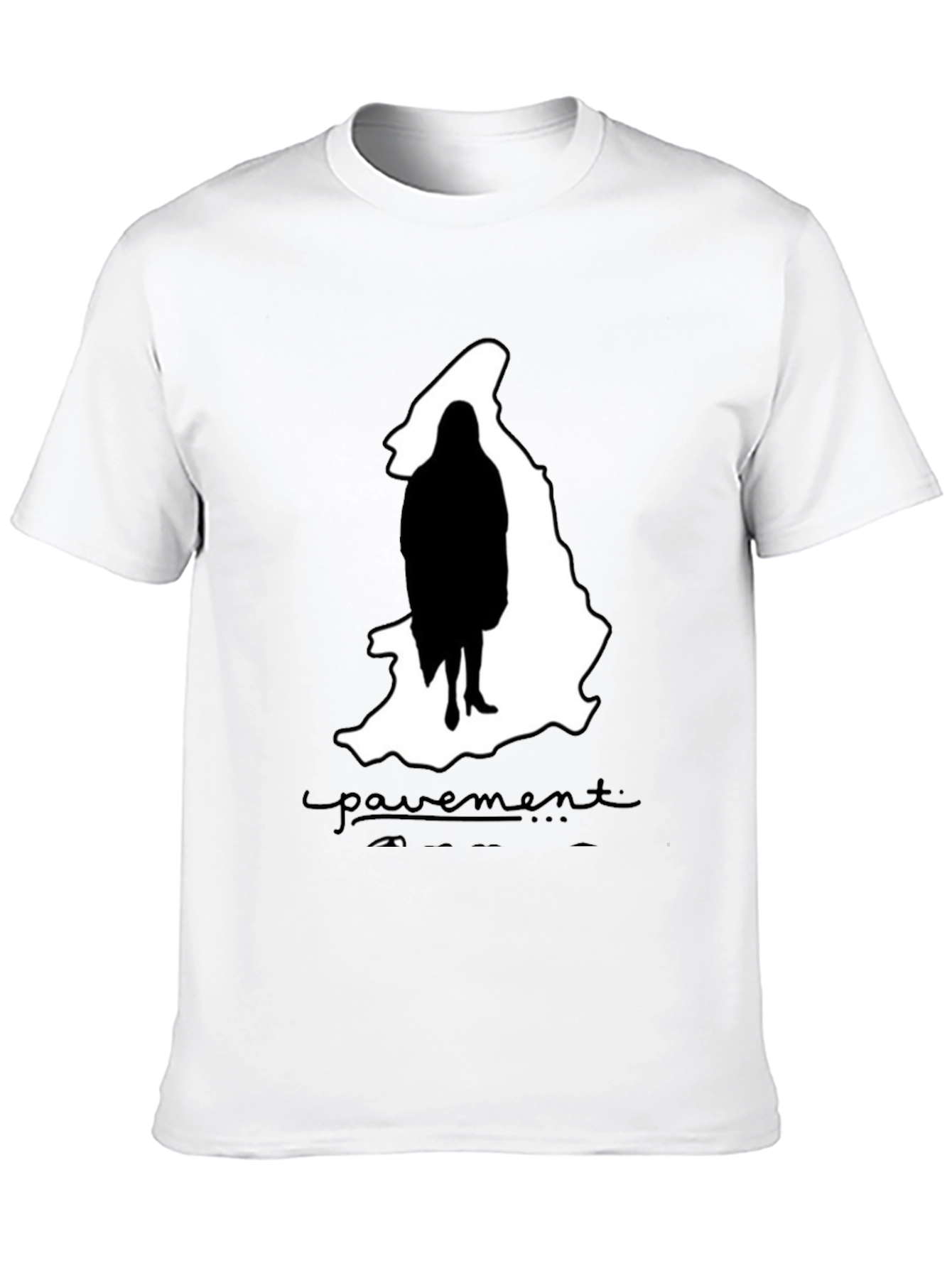 Camiseta Negra Pavement Mujer Silueta Moda