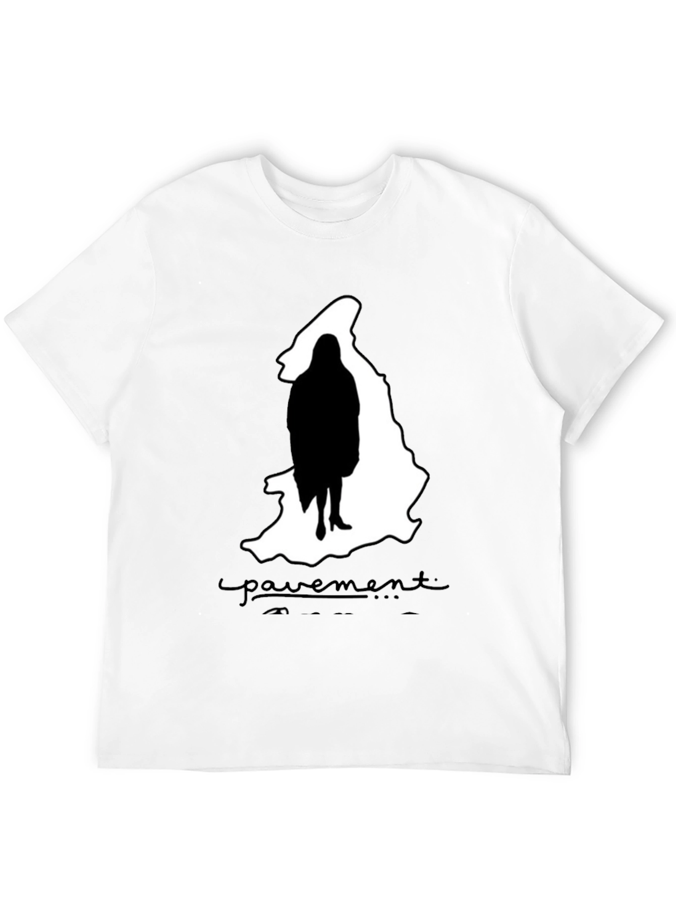 Camiseta Negra Pavement Mujer Silueta Moda