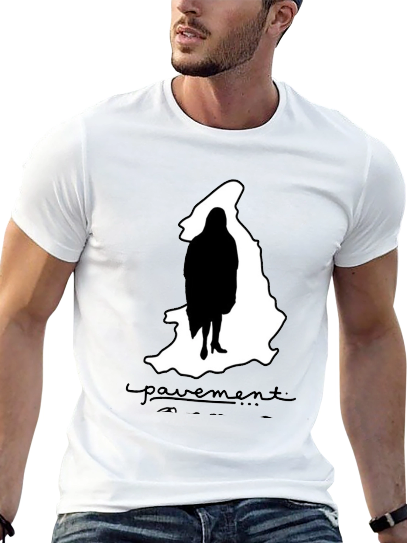 Camiseta Negra Pavement Mujer Silueta Moda