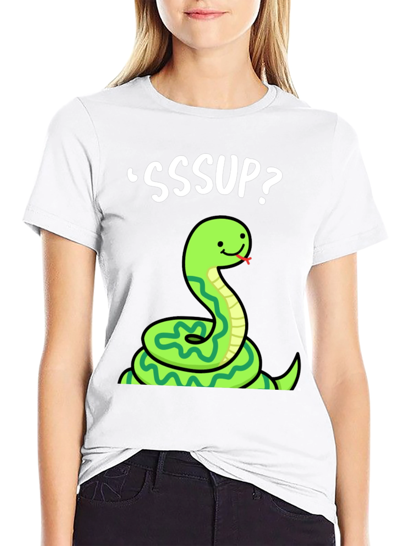 Camiseta Negra SSSup? con Serpiente Animada