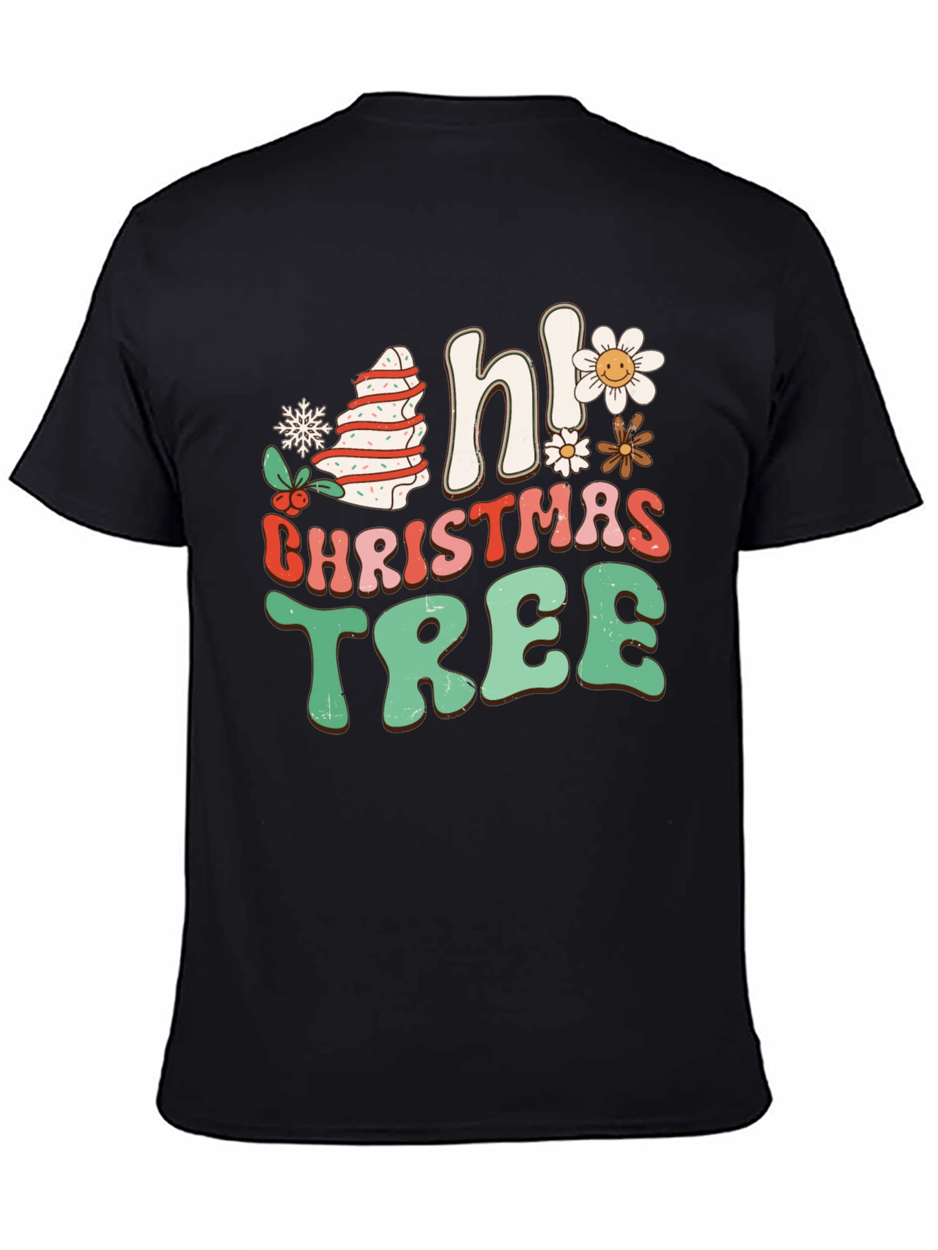 Camiseta Navideña Hi Christmas Tree Retro