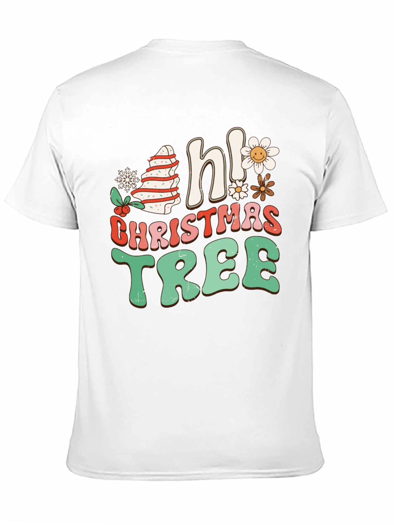 Camiseta Navideña Hi Christmas Tree Retro