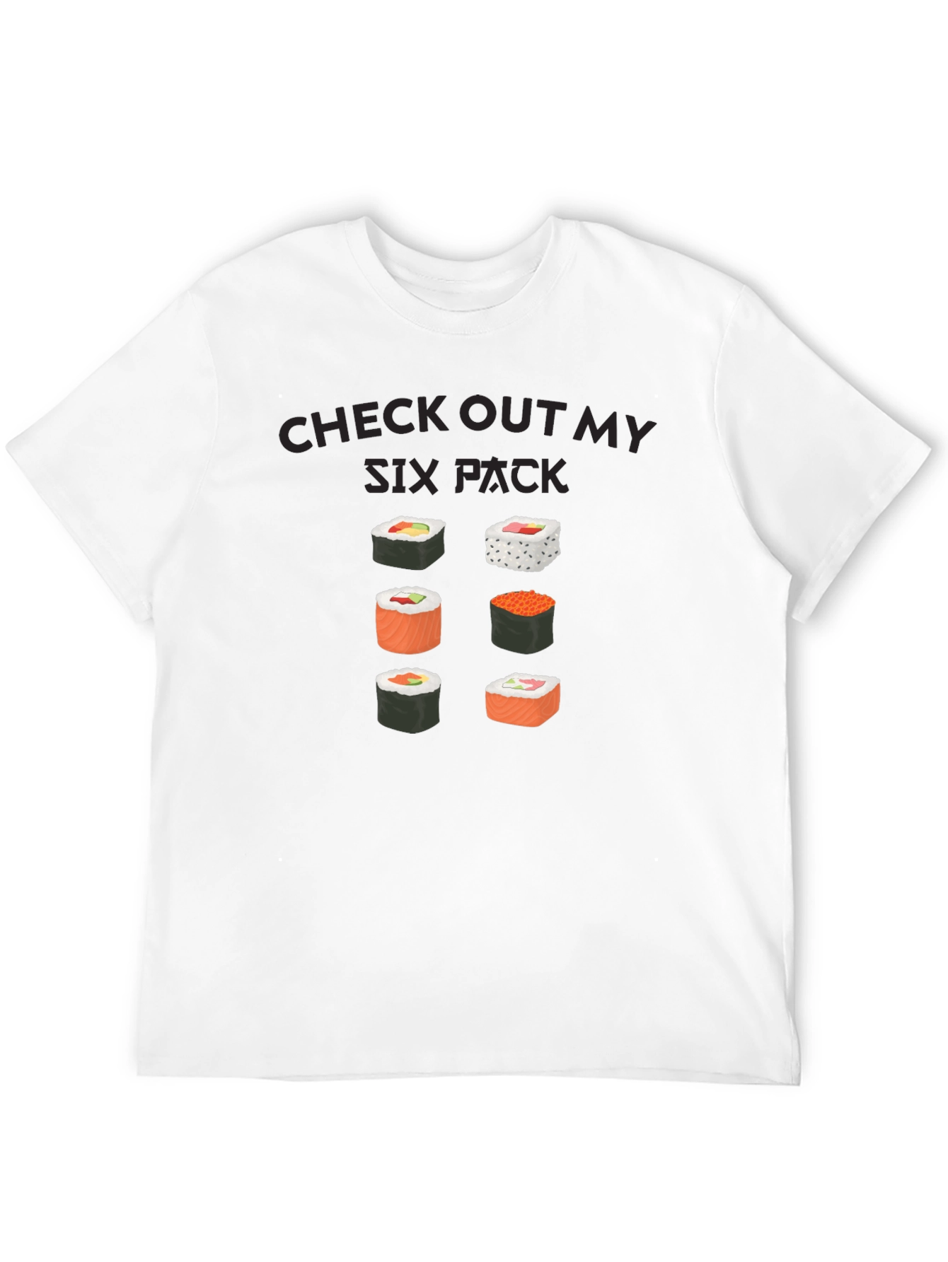 Camiseta Negra: Check Out My Six Pack Sushi