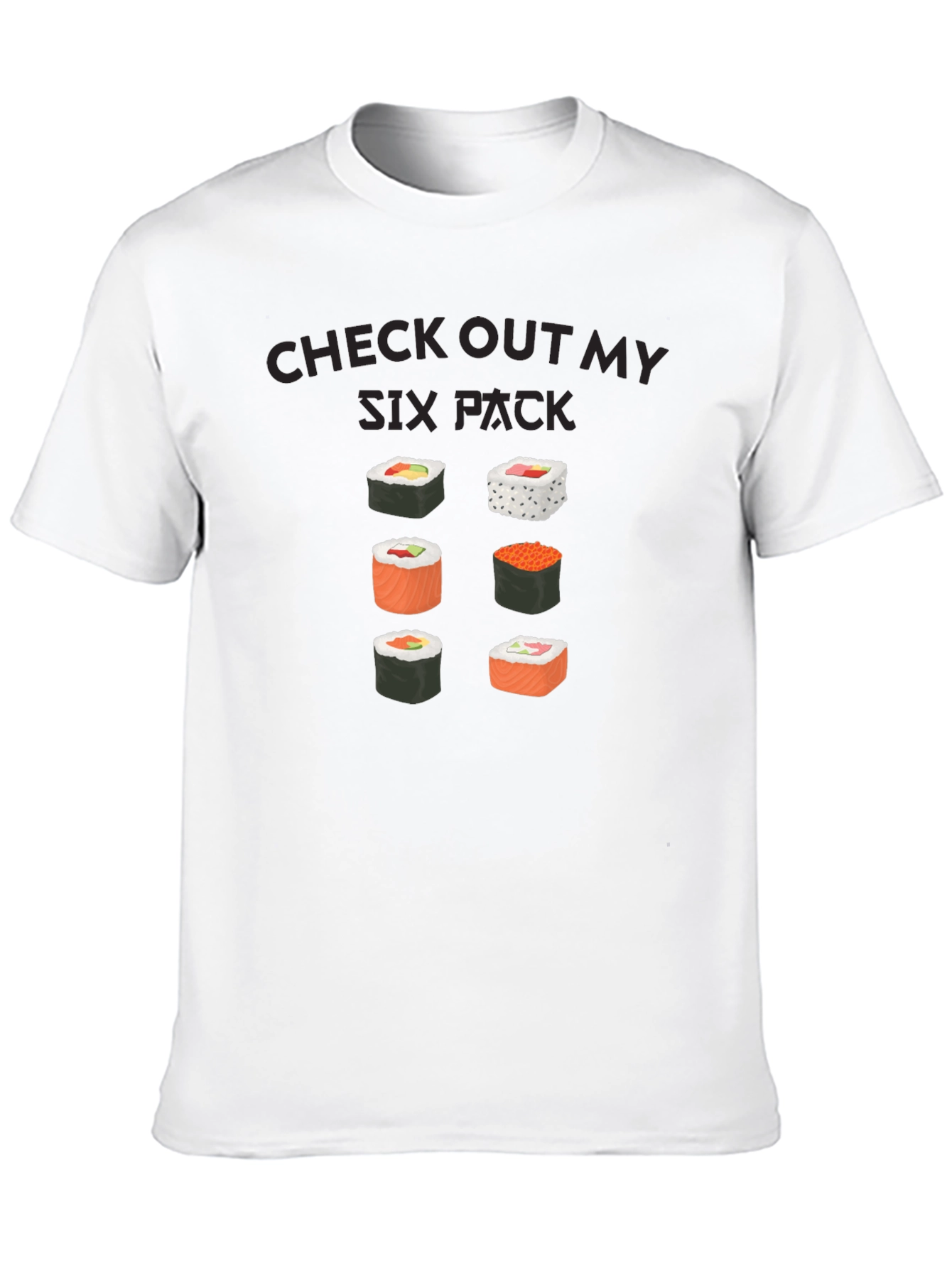 Camiseta Negra: Check Out My Six Pack Sushi