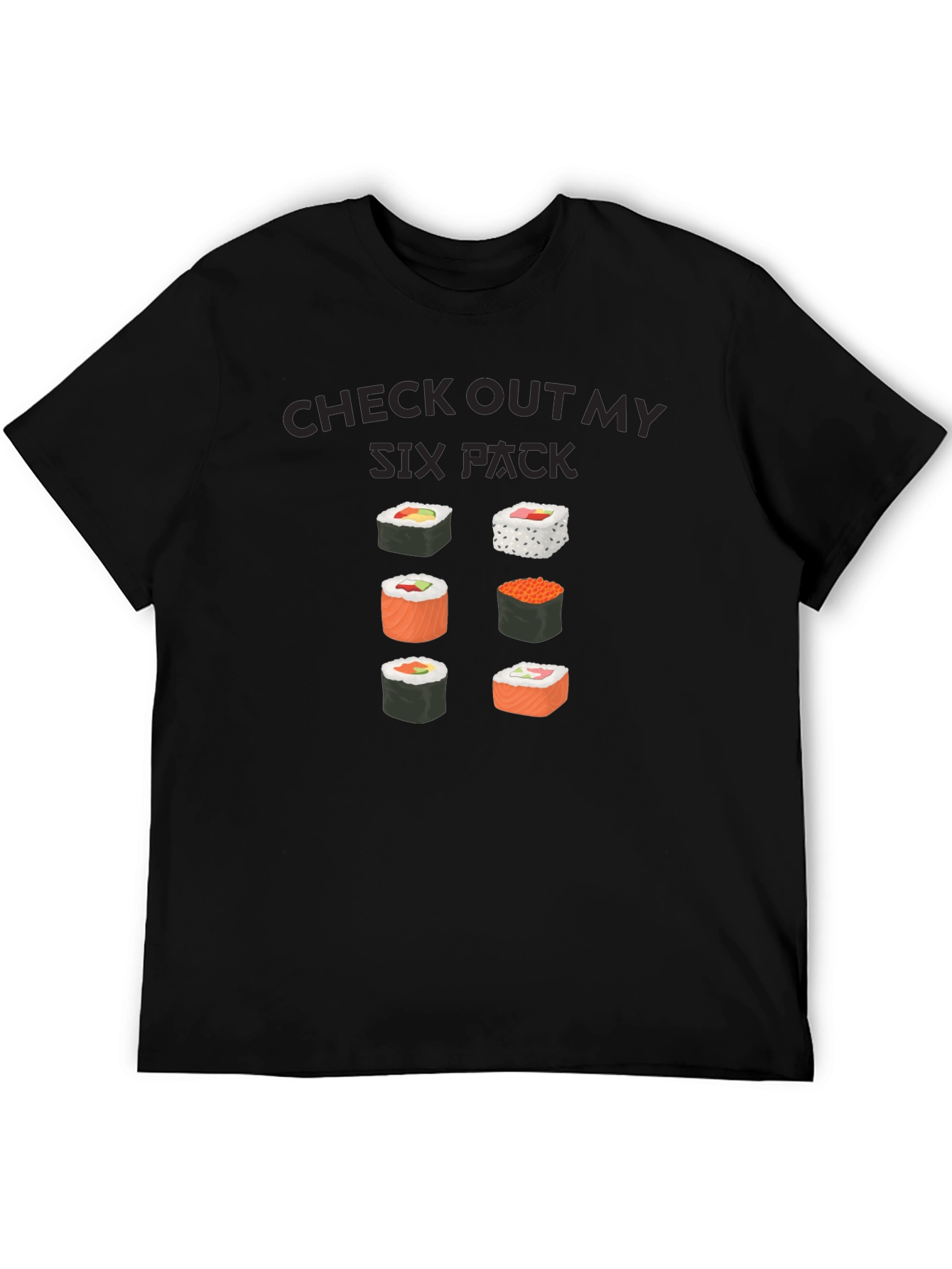Camiseta Negra: Check Out My Six Pack Sushi