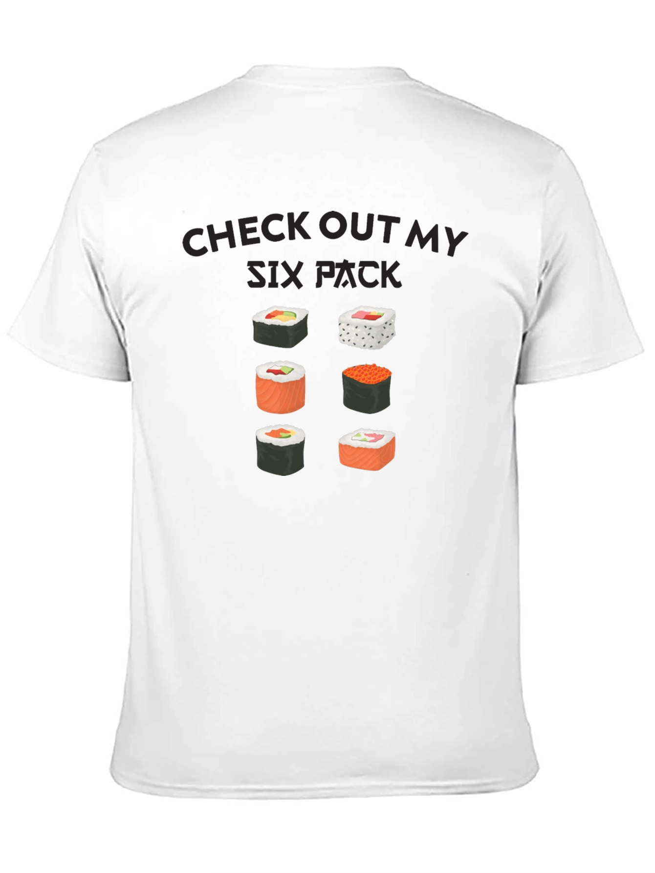 Camiseta Negra: Check Out My Six Pack Sushi