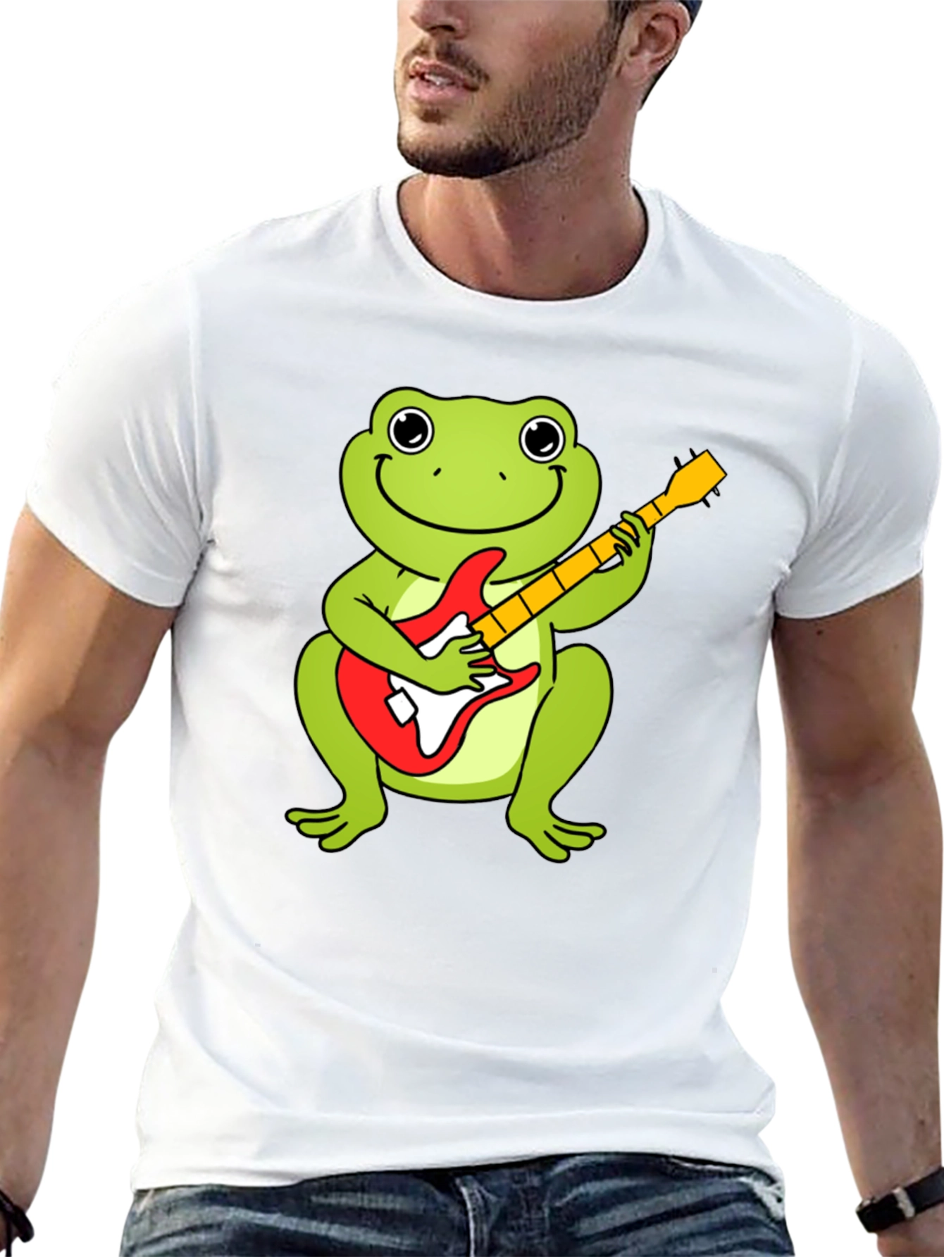 Camiseta Negra con Rana Guitarrista