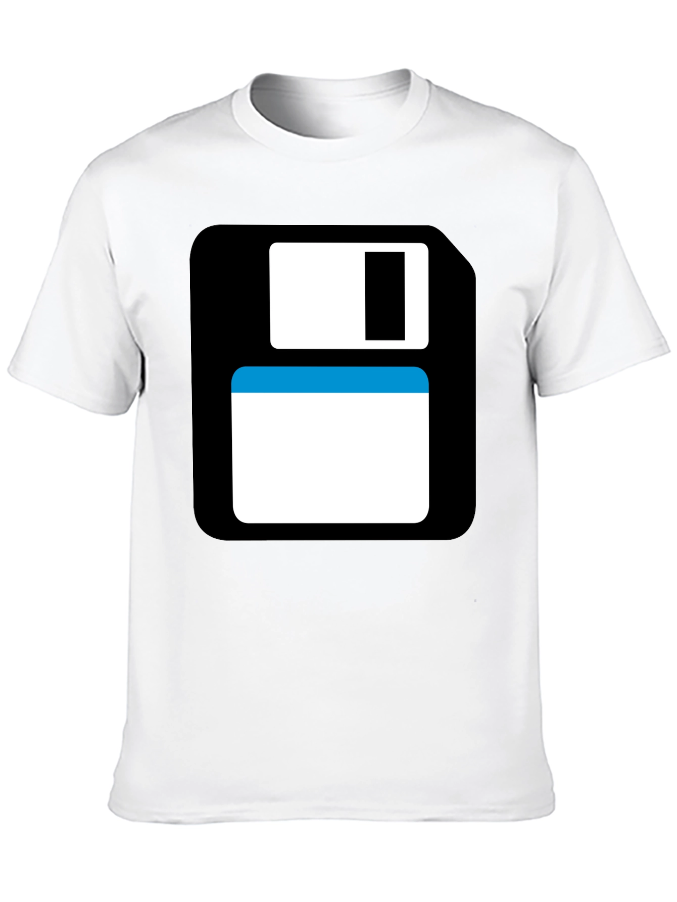 Camiseta Negra con Diseño Disquete Retro