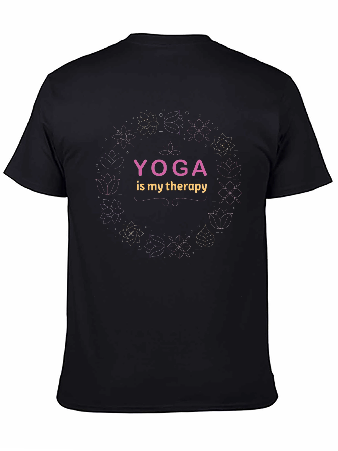 Camiseta Negra Yoga is My Therapy