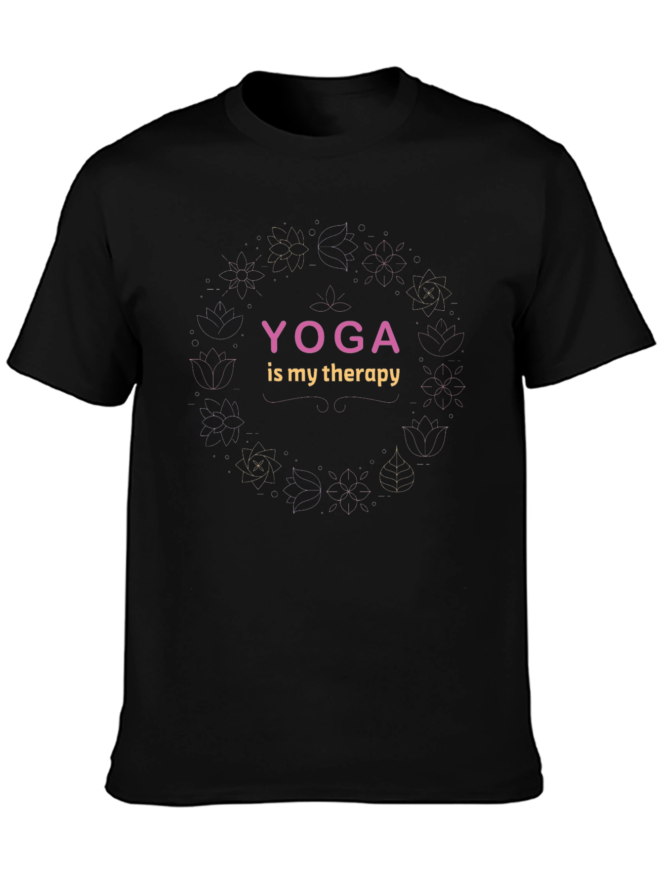 Camiseta Negra Yoga is My Therapy