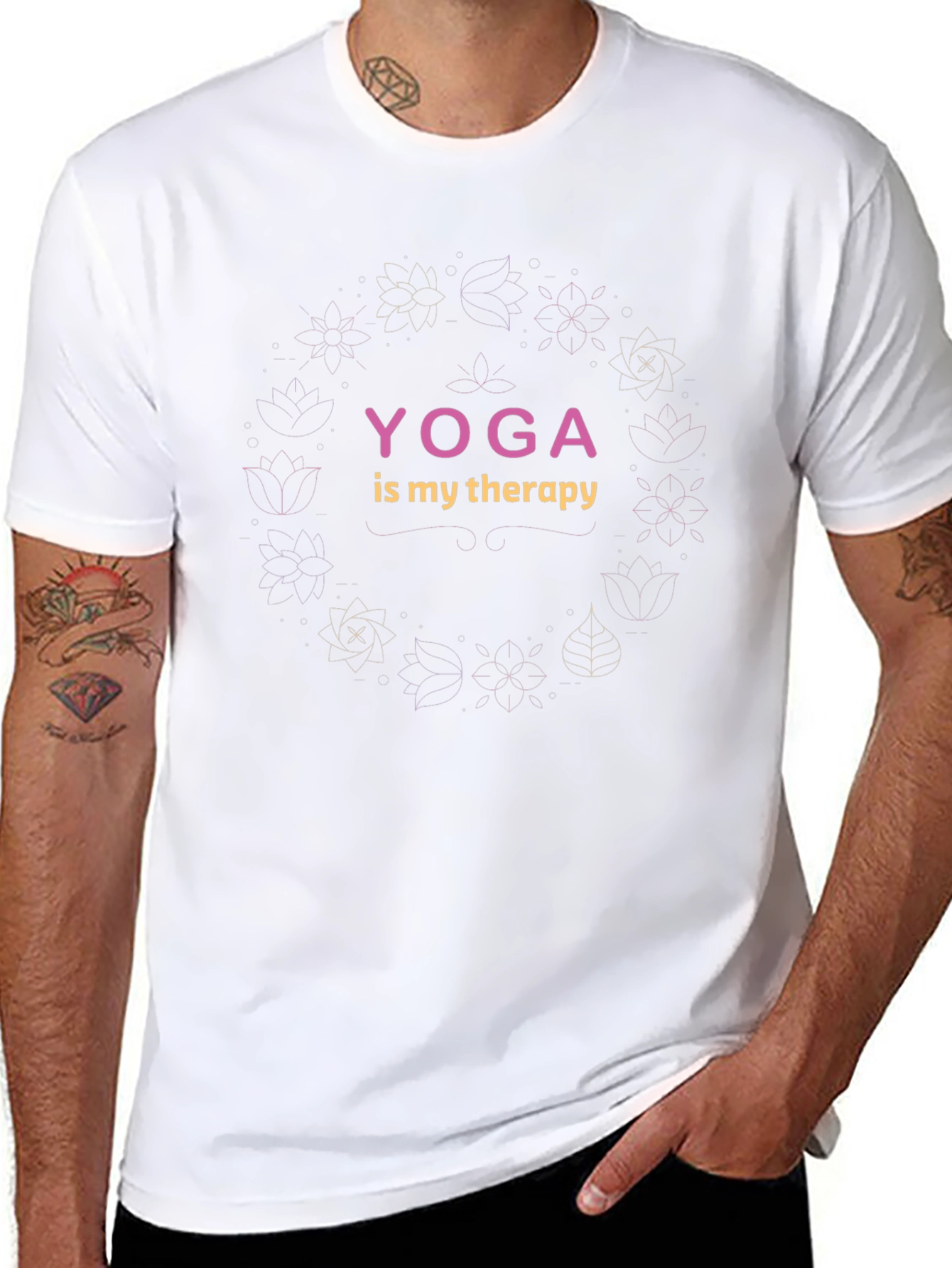 Camiseta Negra Yoga is My Therapy