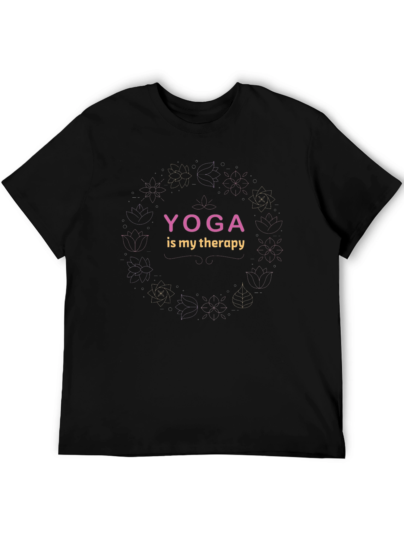 Camiseta Negra Yoga is My Therapy