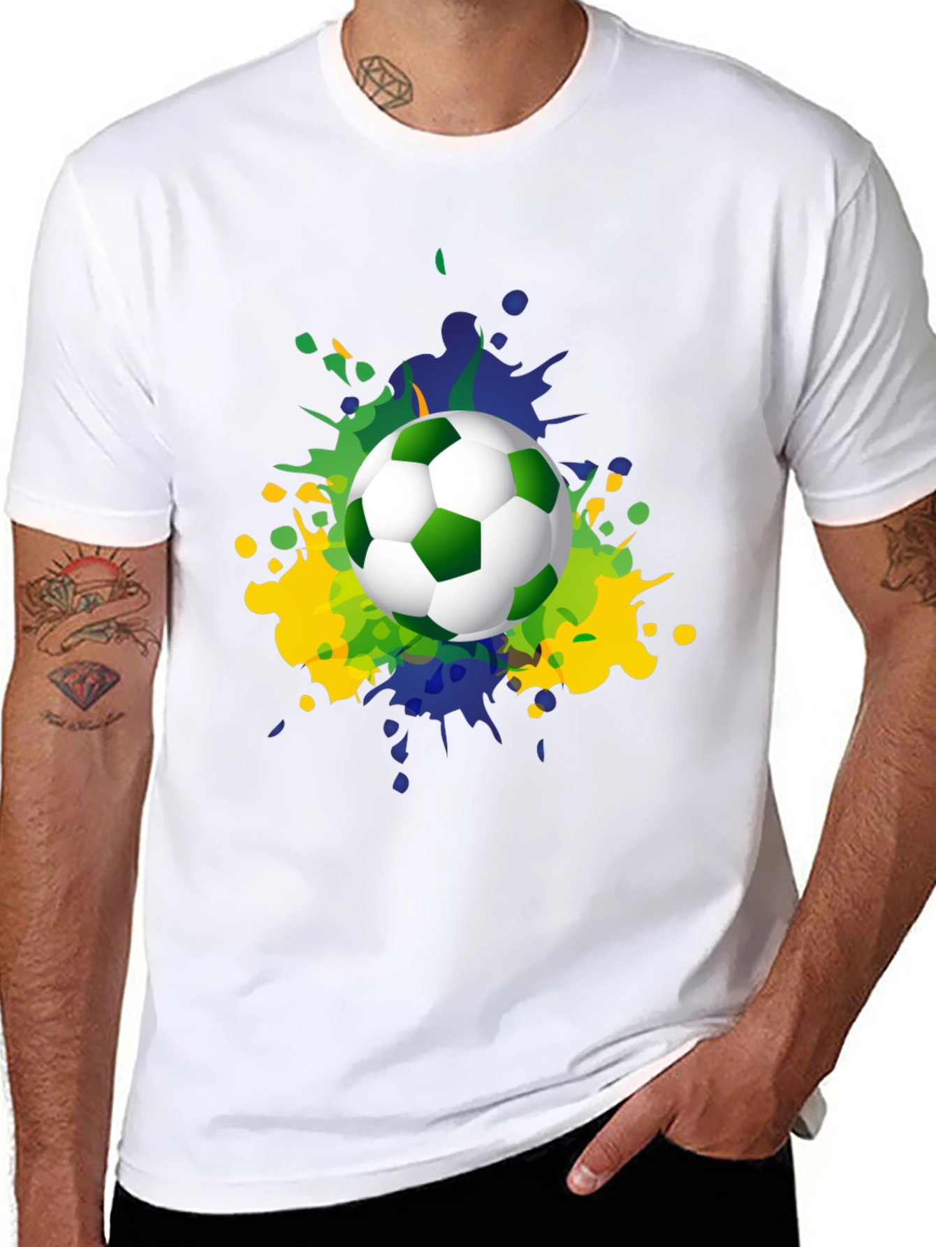 Camiseta Hombre Fútbol Brasil Estilo Splash