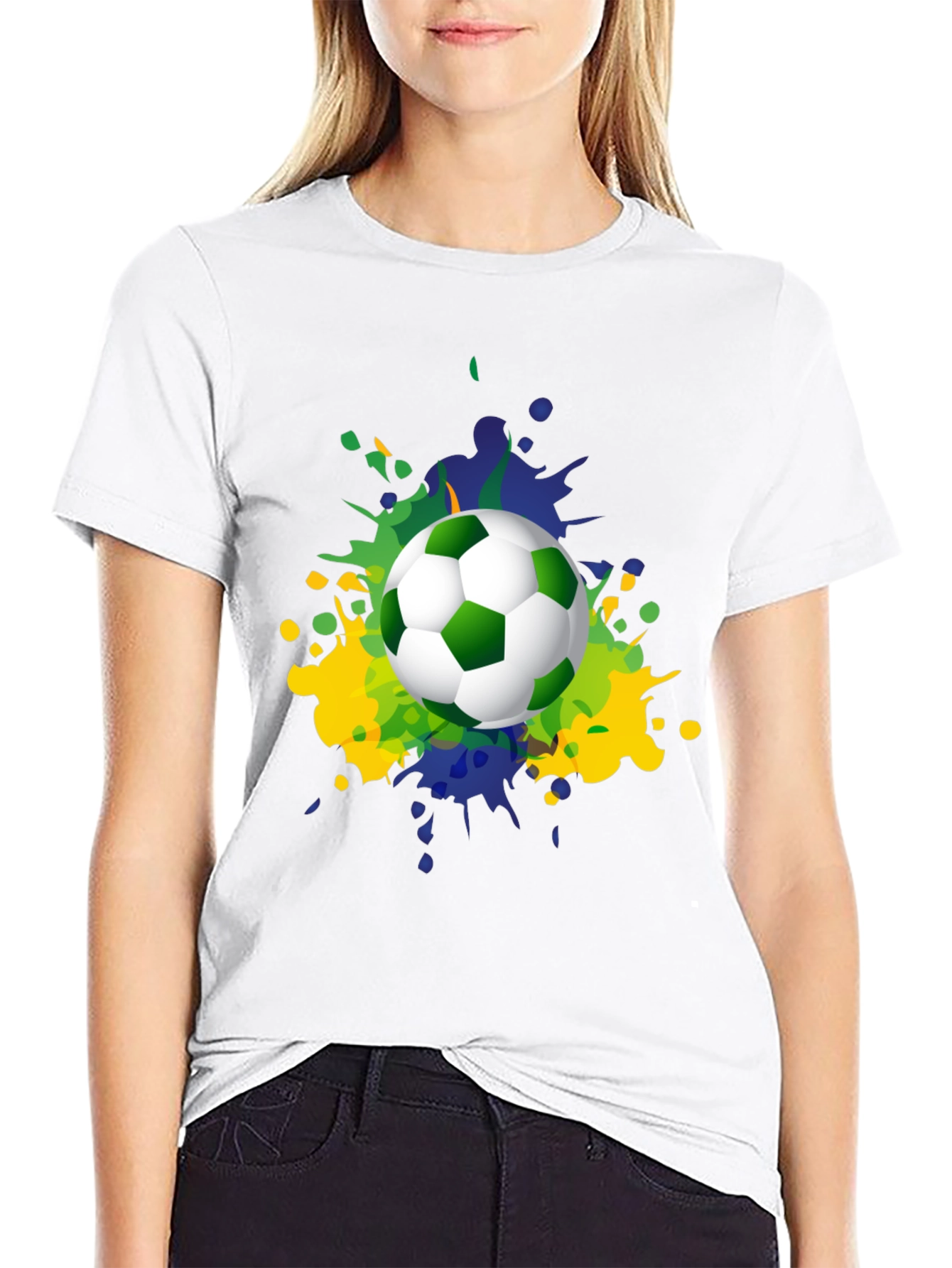 Camiseta Hombre Fútbol Brasil Estilo Splash