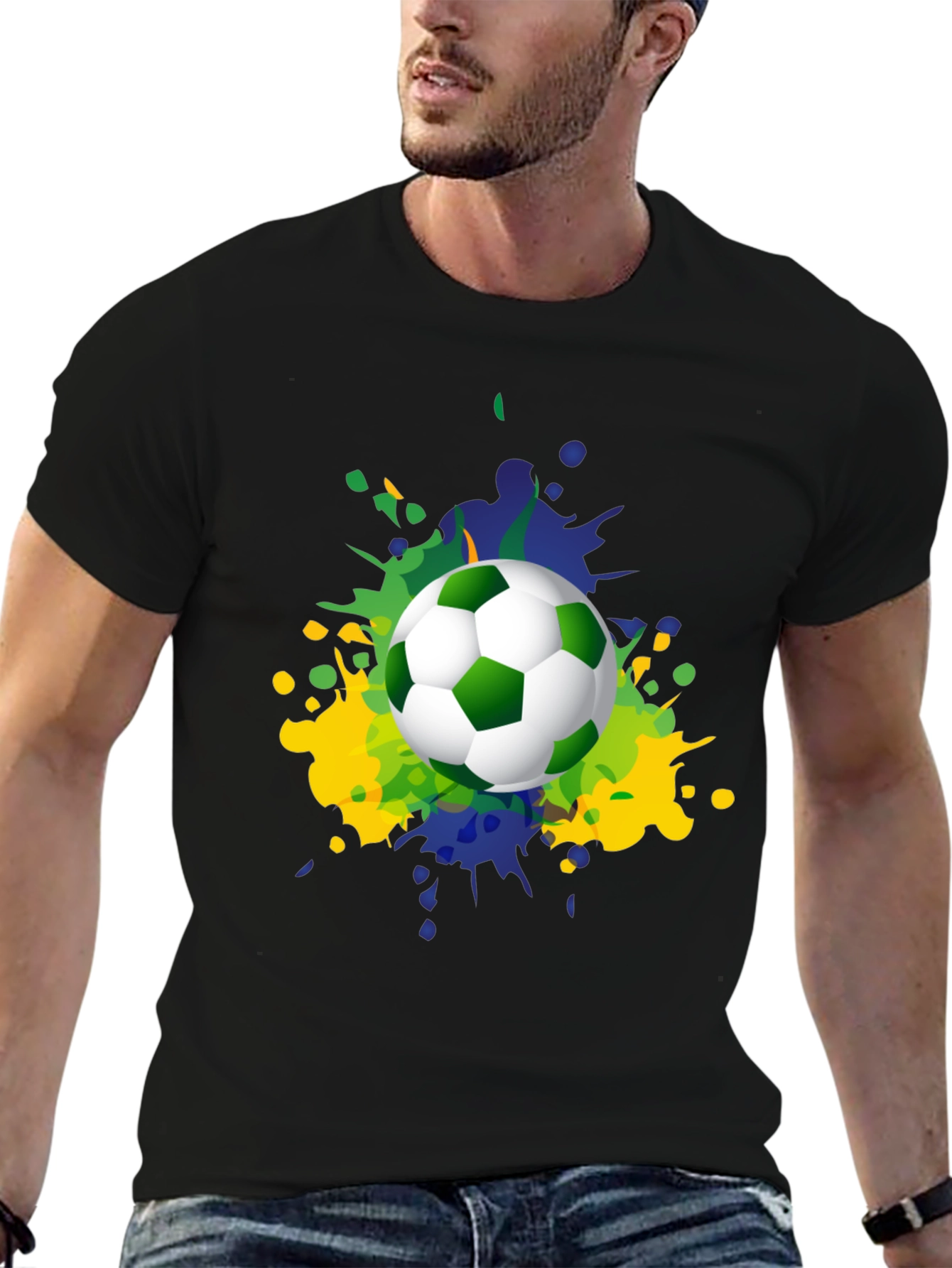 Camiseta Hombre Fútbol Brasil Estilo Splash