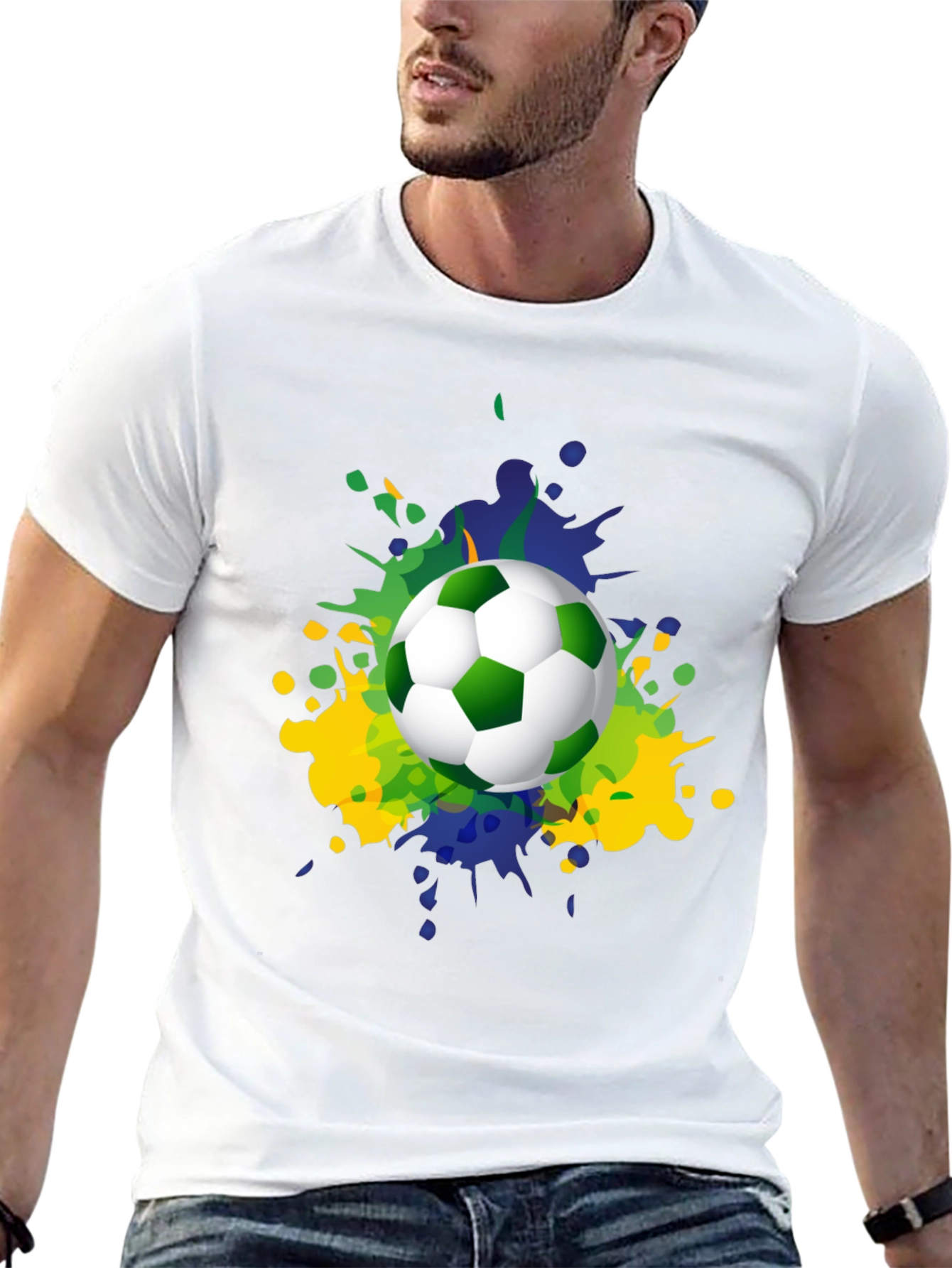 Camiseta Hombre Fútbol Brasil Estilo Splash