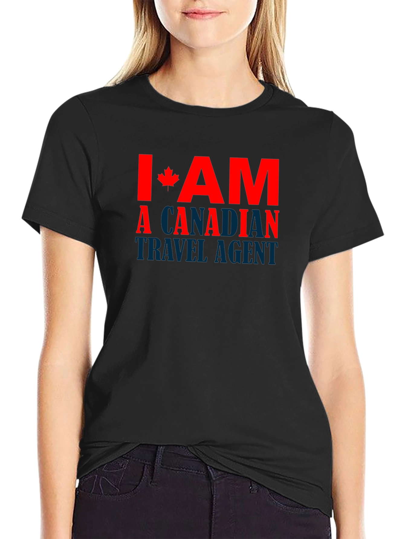 Camiseta Negra Soy Agente de Viajes Canadiense