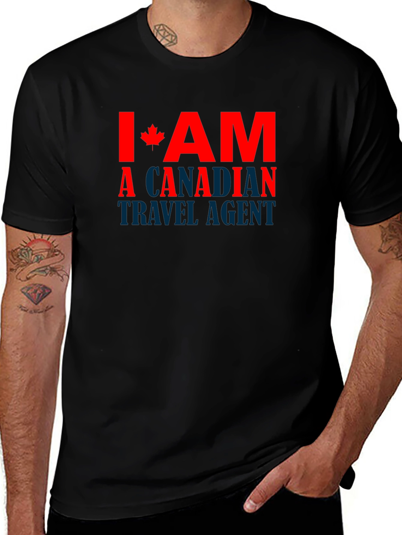 Camiseta Negra Soy Agente de Viajes Canadiense