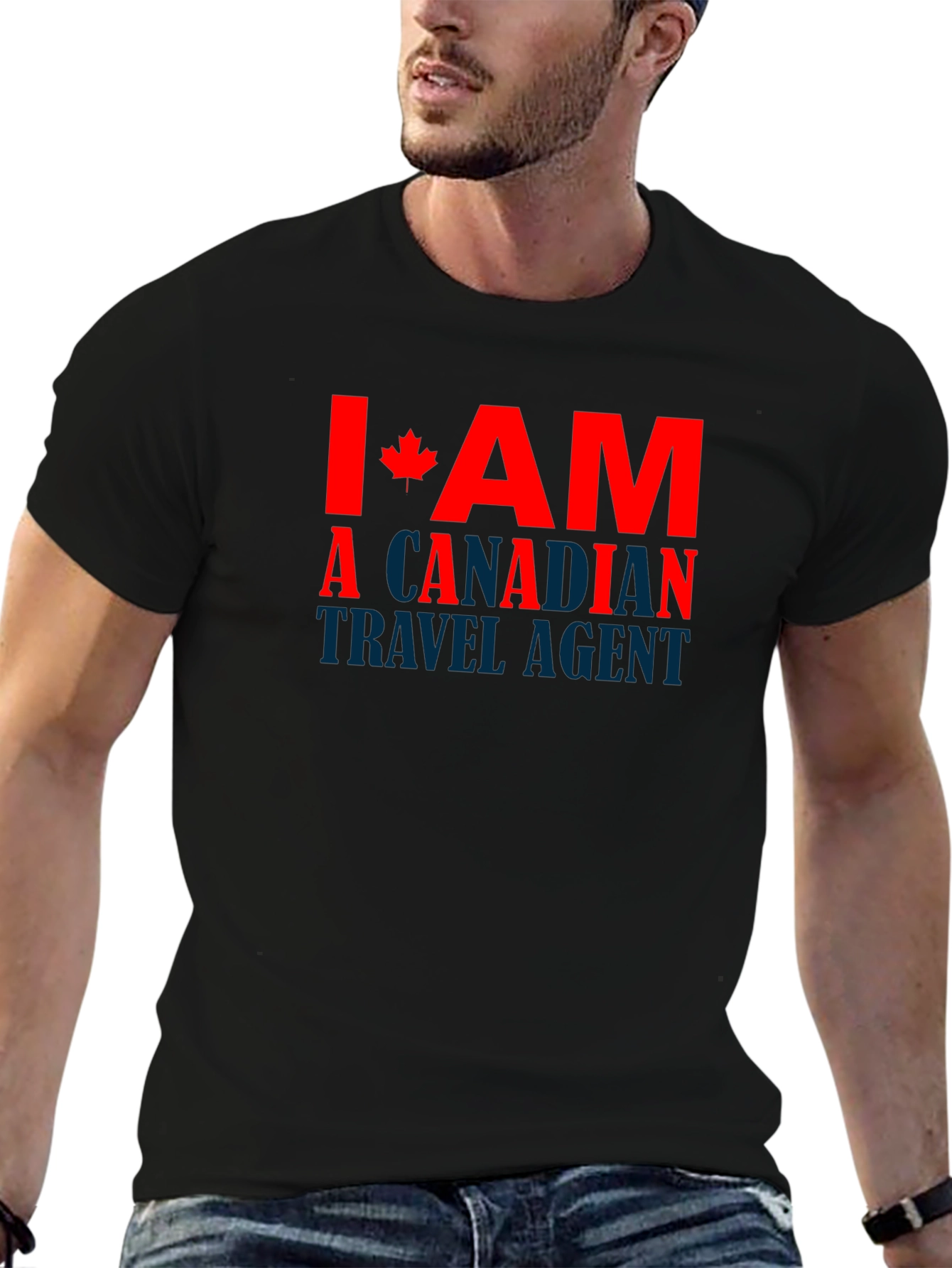 Camiseta Negra Soy Agente de Viajes Canadiense