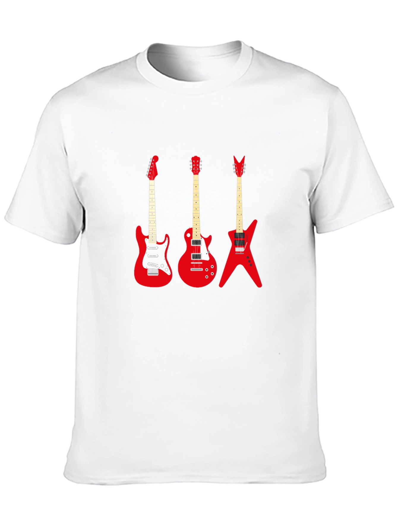 Camiseta Negra con Guitarras Rojas