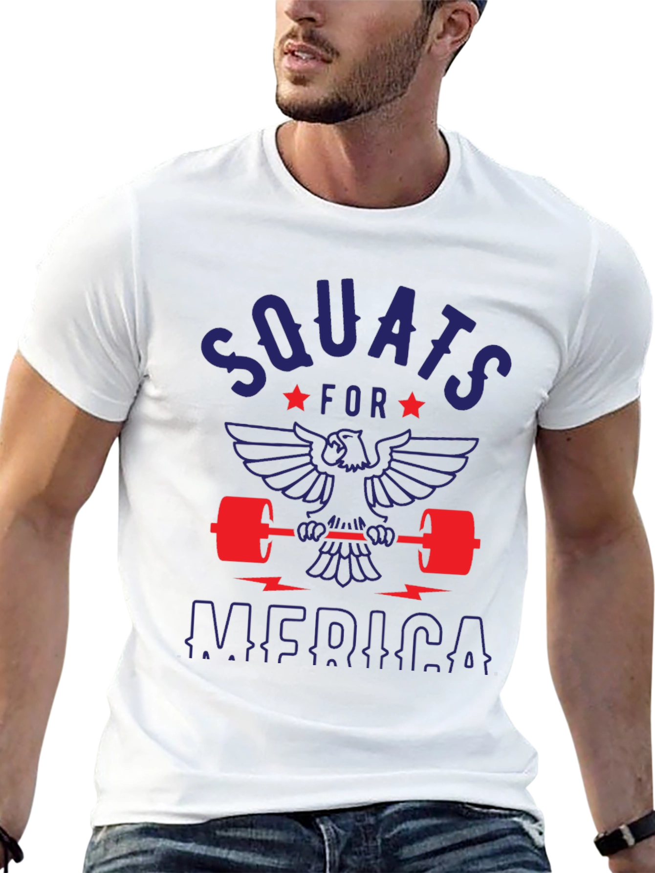 Camiseta Hombre: Squats for America - Negra