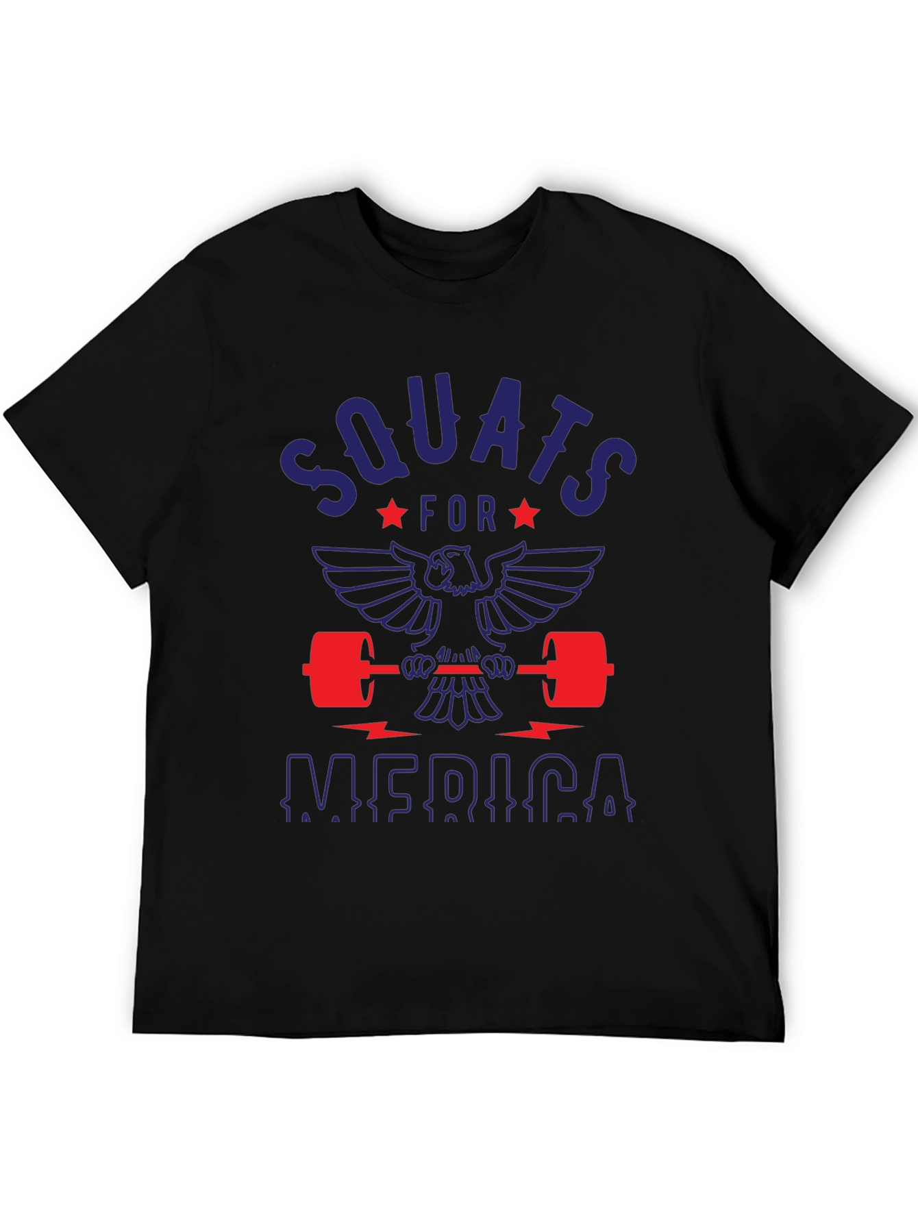 Camiseta Hombre: Squats for America - Negra