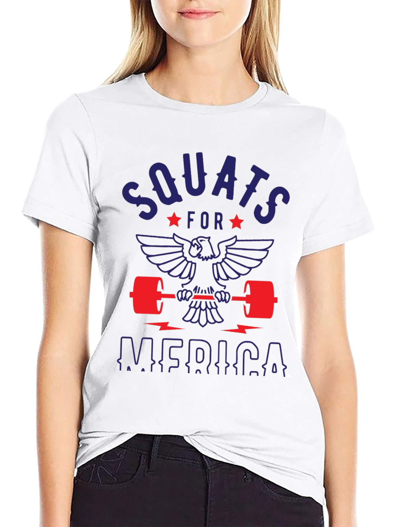 Camiseta Hombre: Squats for America - Negra