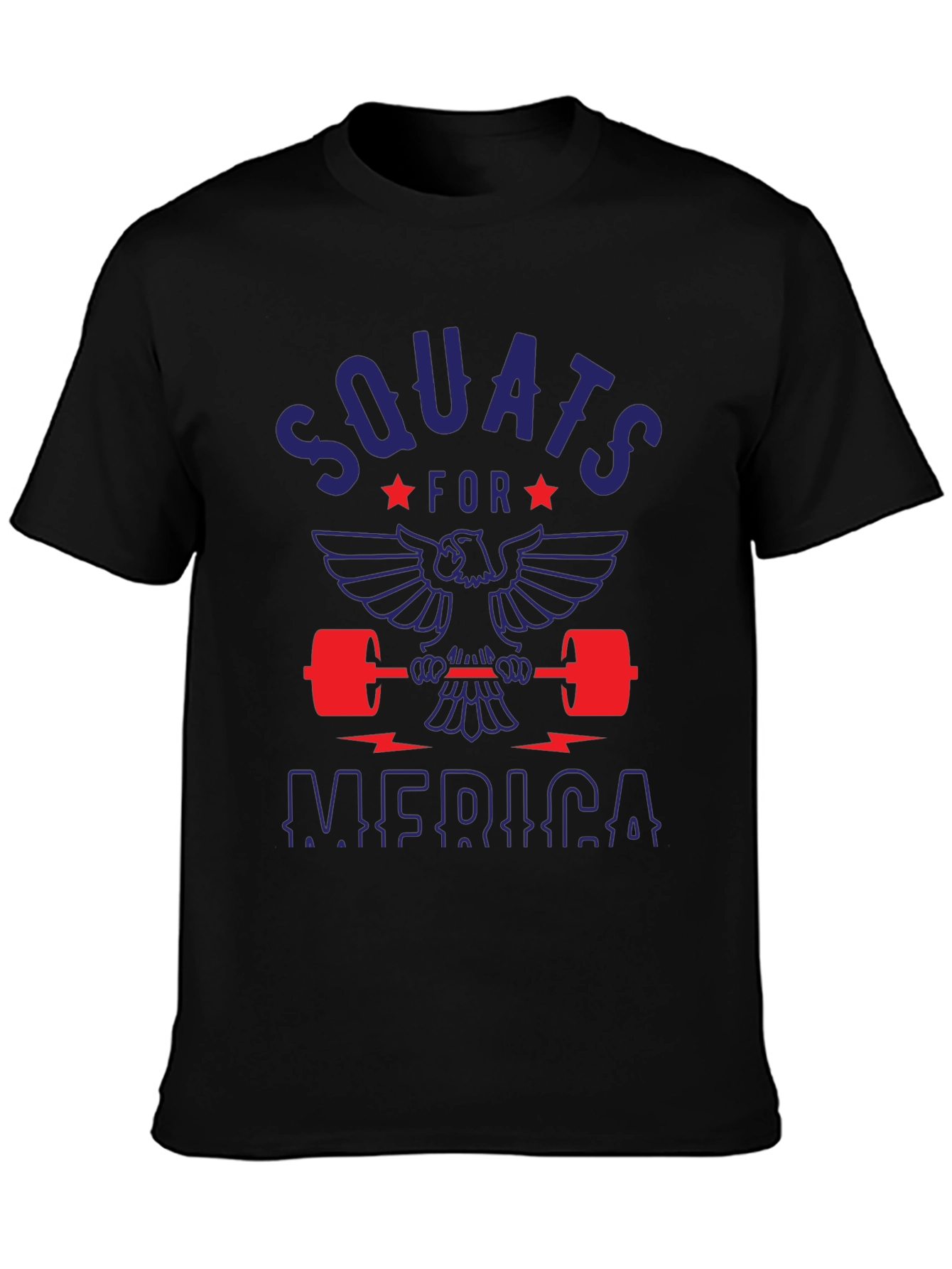 Camiseta Hombre: Squats for America - Negra