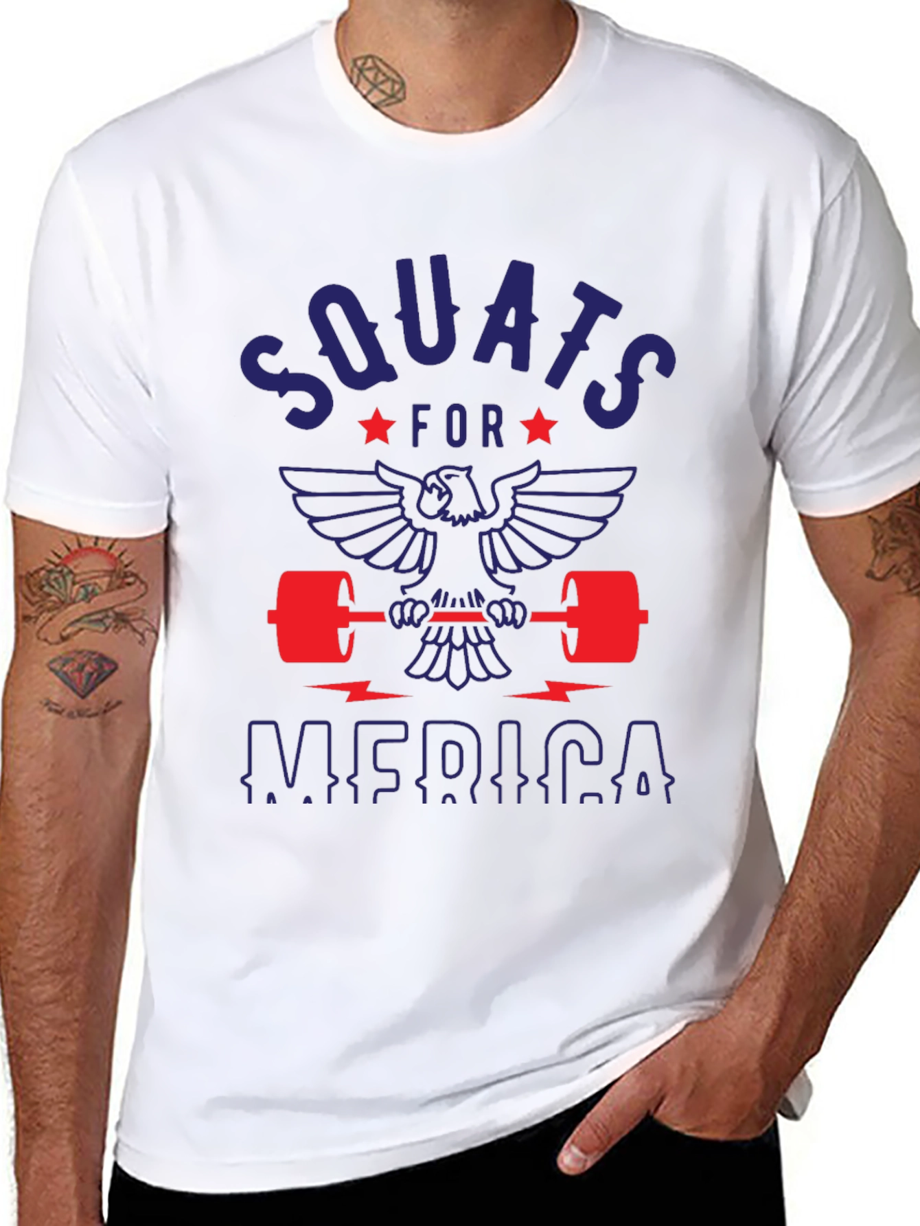 Camiseta Hombre: Squats for America - Negra