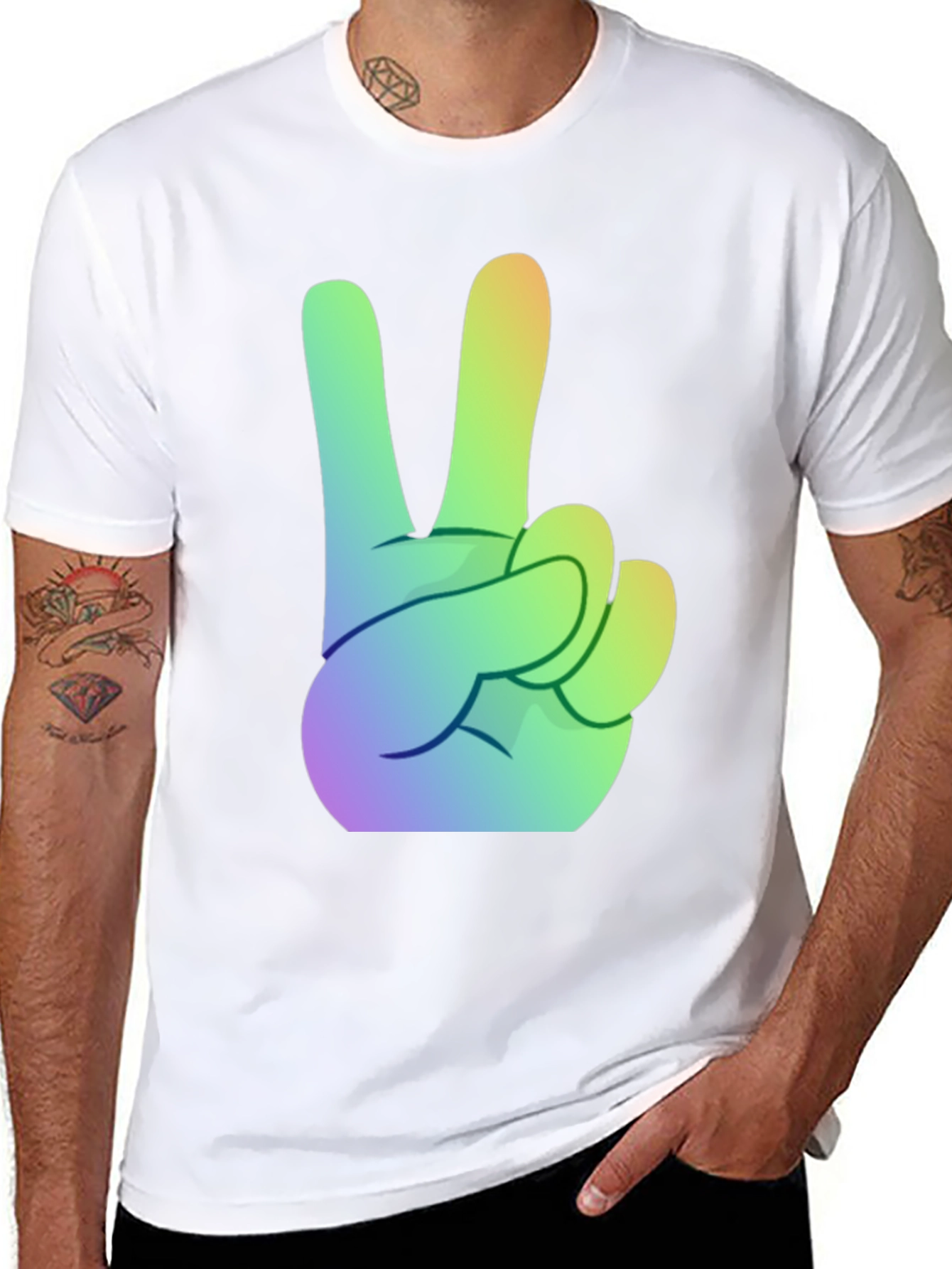 Camiseta Negra Peace & Love Hombre