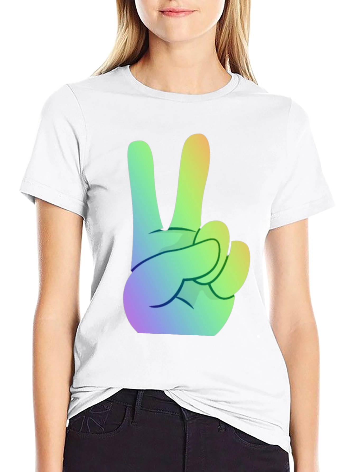 Camiseta Negra Peace & Love Hombre