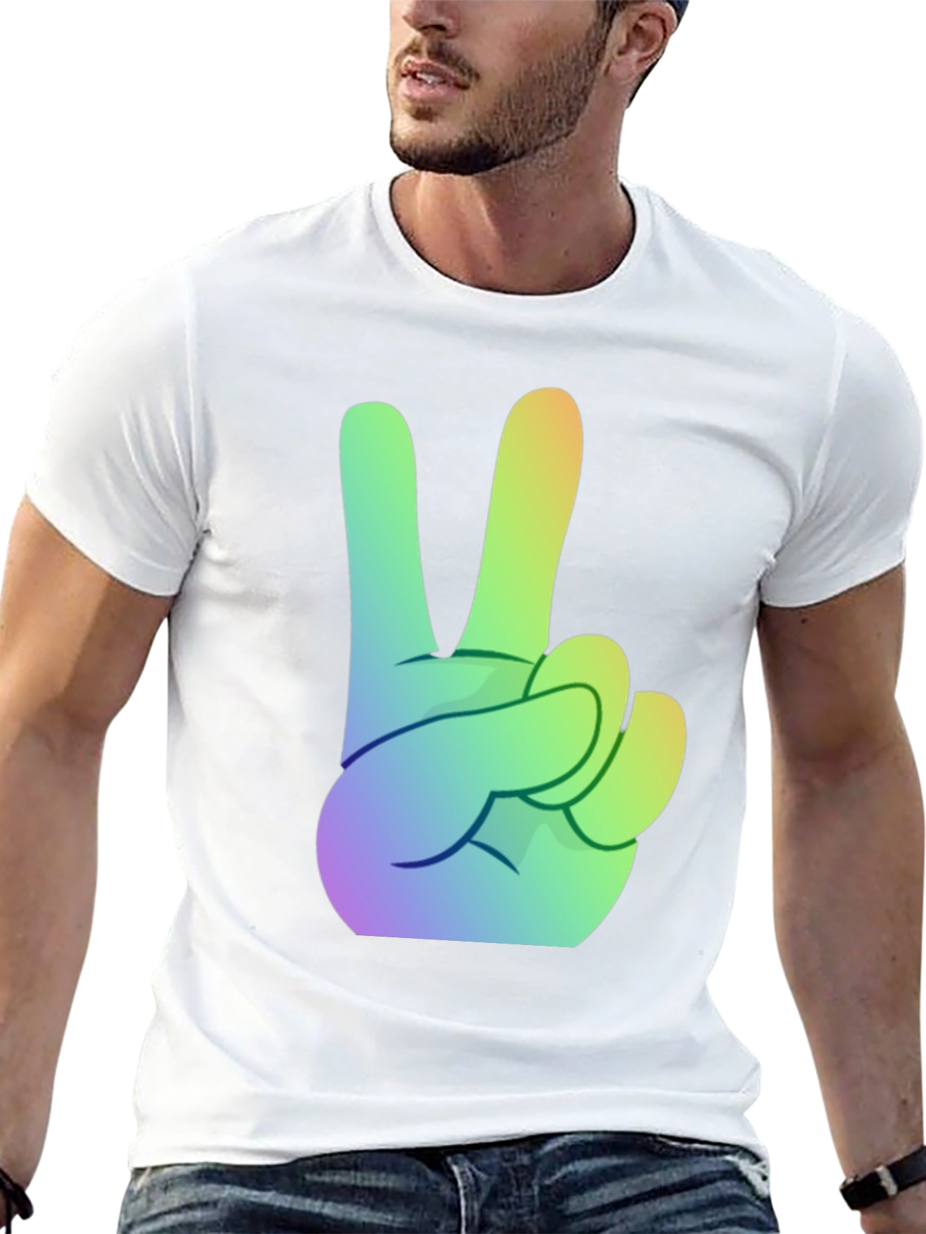Camiseta Negra Peace & Love Hombre