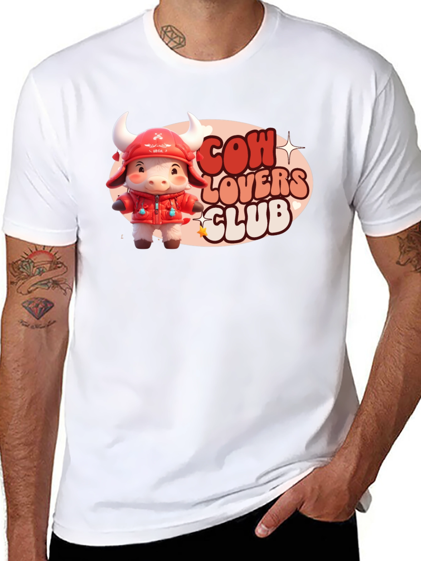 Camiseta Negra Cow Lovers Club Divertida