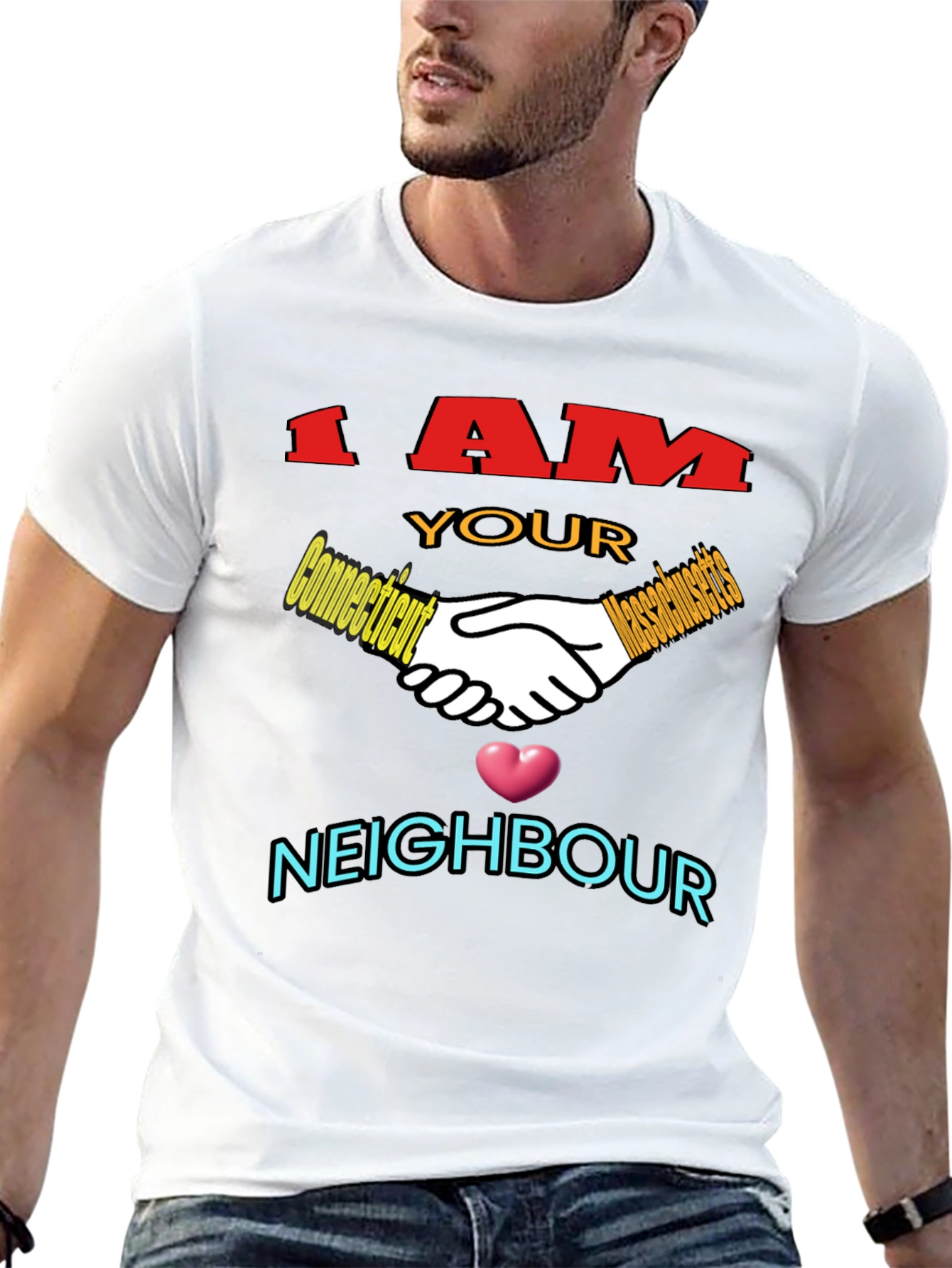 Camiseta Negra: I AM YOUR NEIGHBOUR