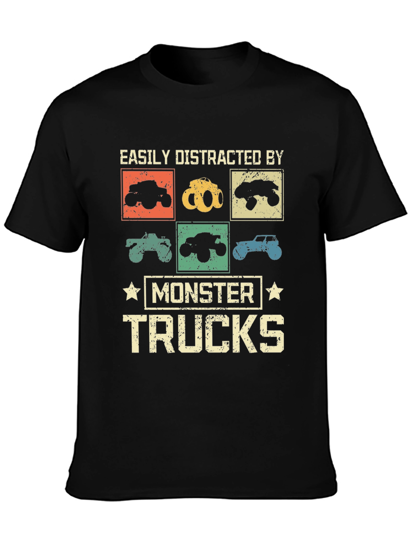Camiseta Monster Trucks Distraído Fácilmente
