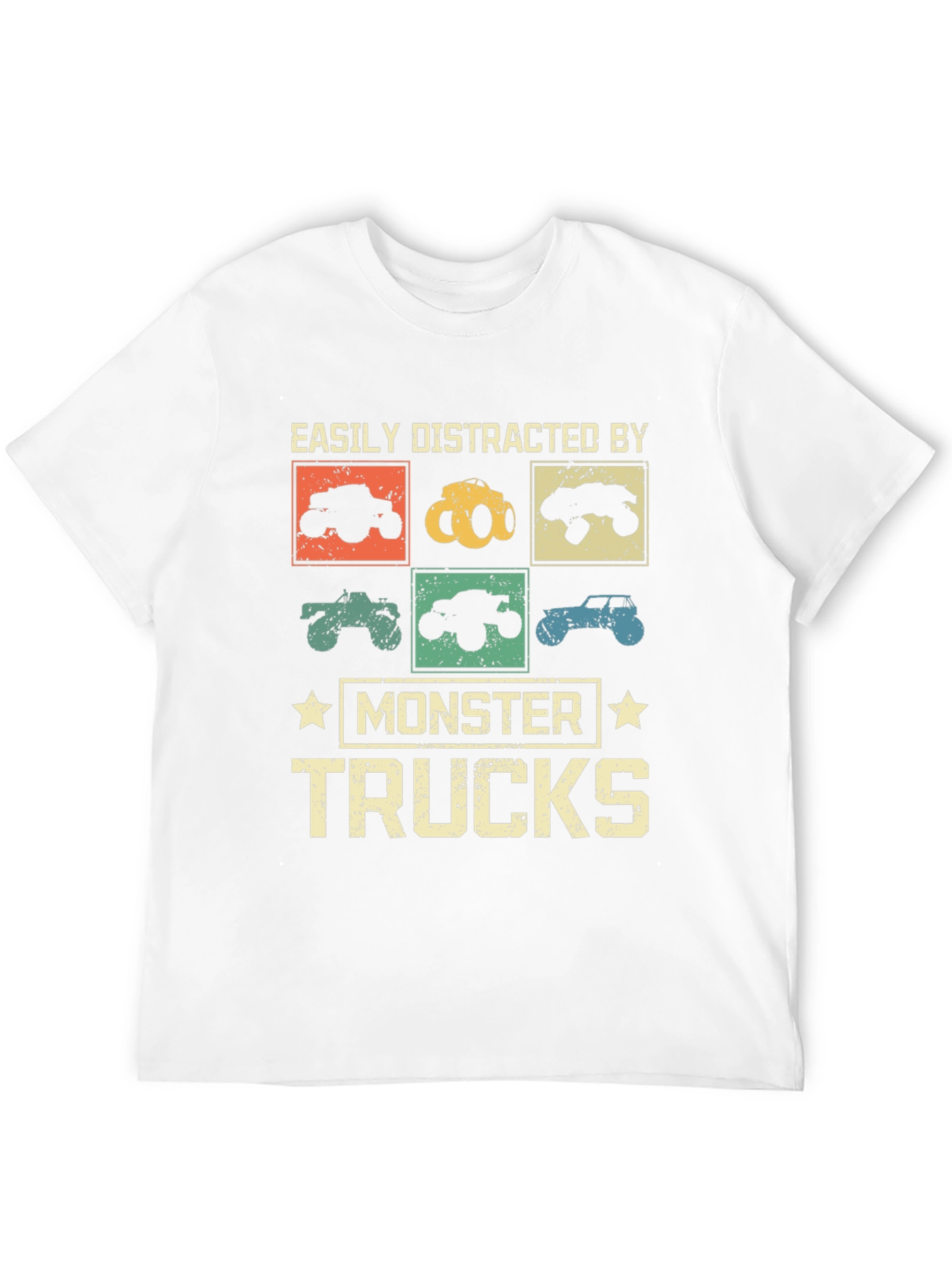 Camiseta Monster Trucks Distraído Fácilmente