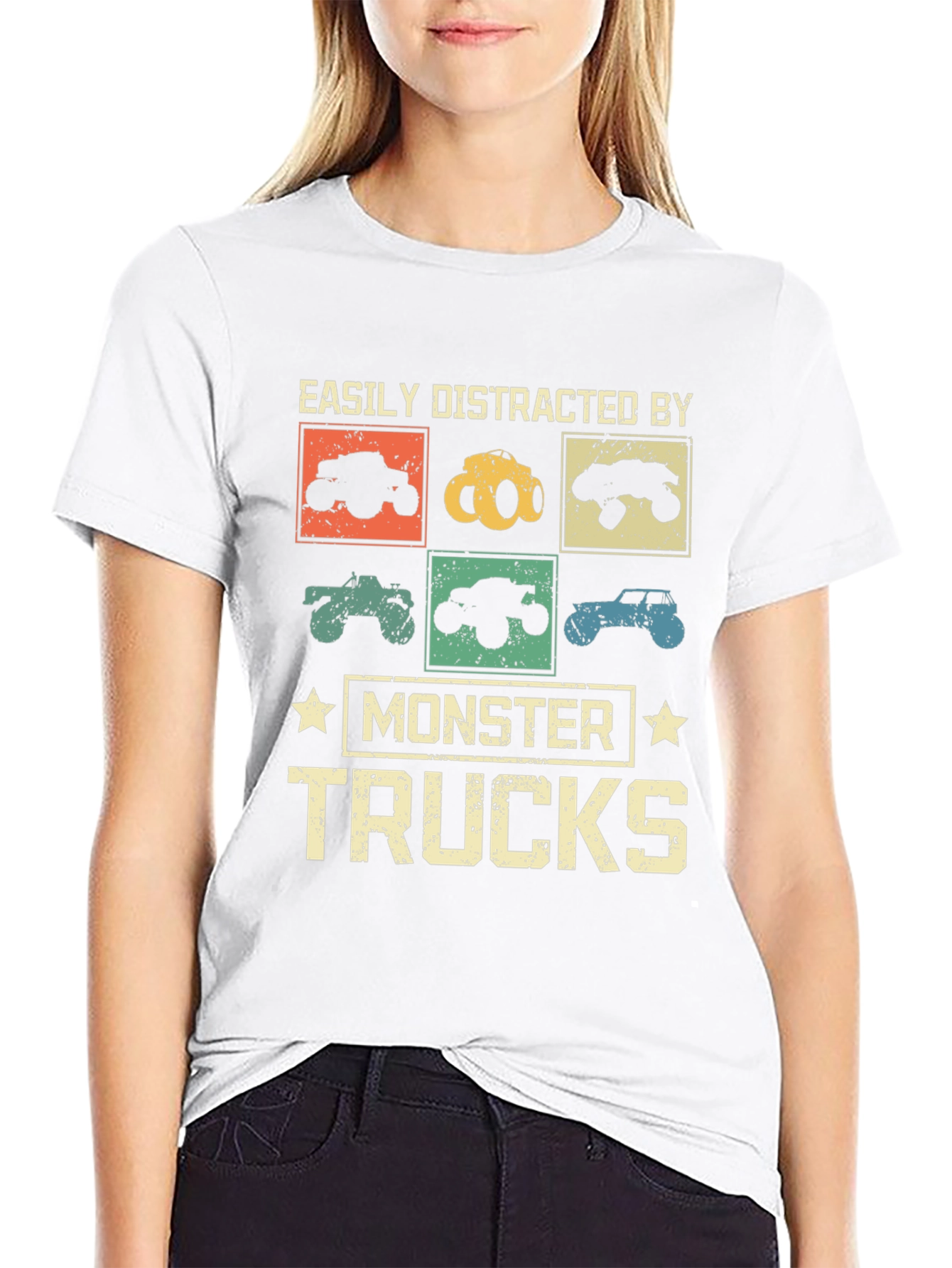 Camiseta Monster Trucks Distraído Fácilmente
