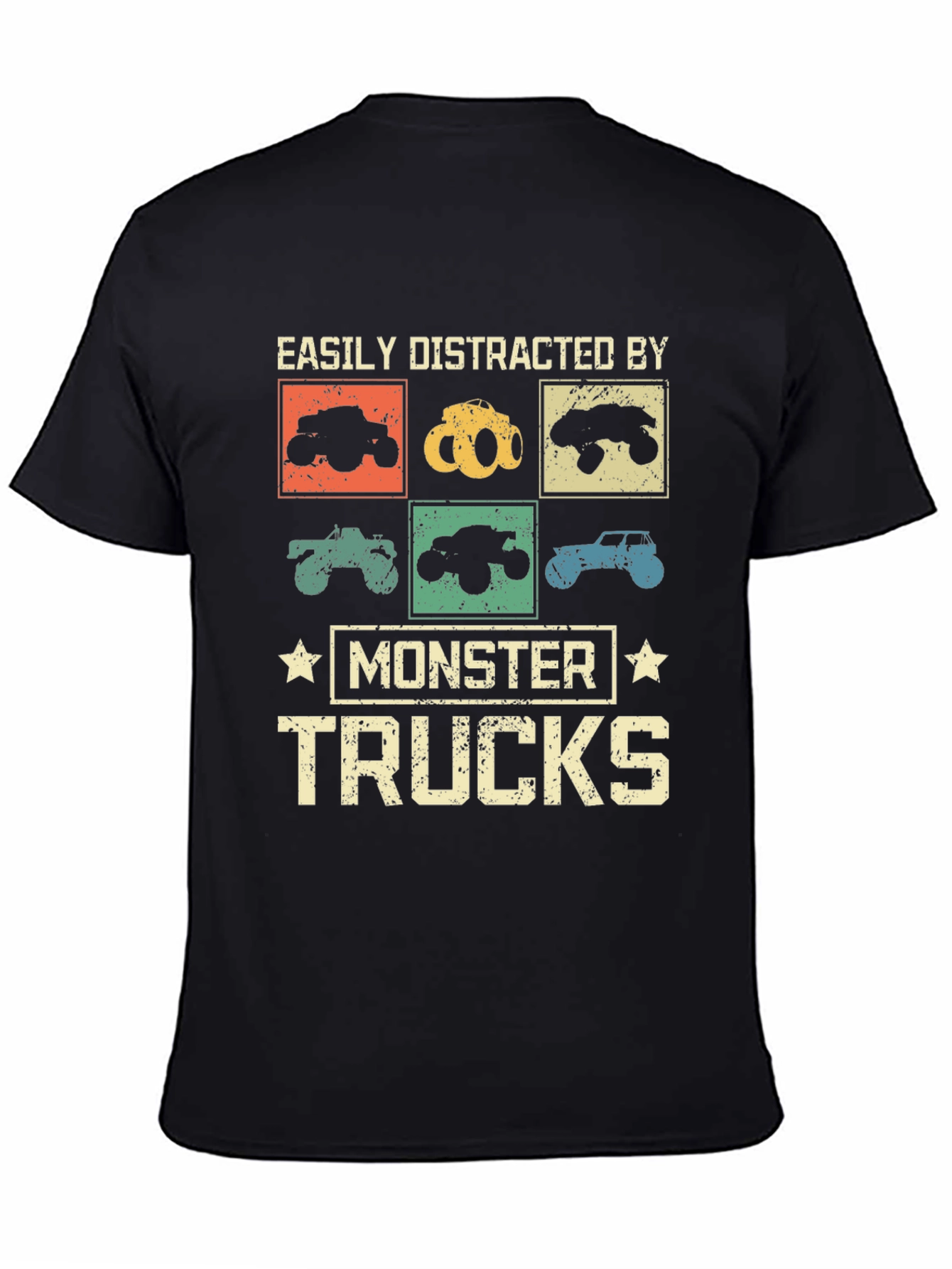 Camiseta Monster Trucks Distraído Fácilmente