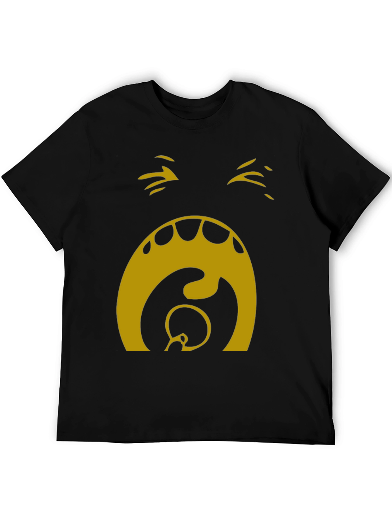 Camiseta Hombre Negra con Diseño Abstracto Dorado