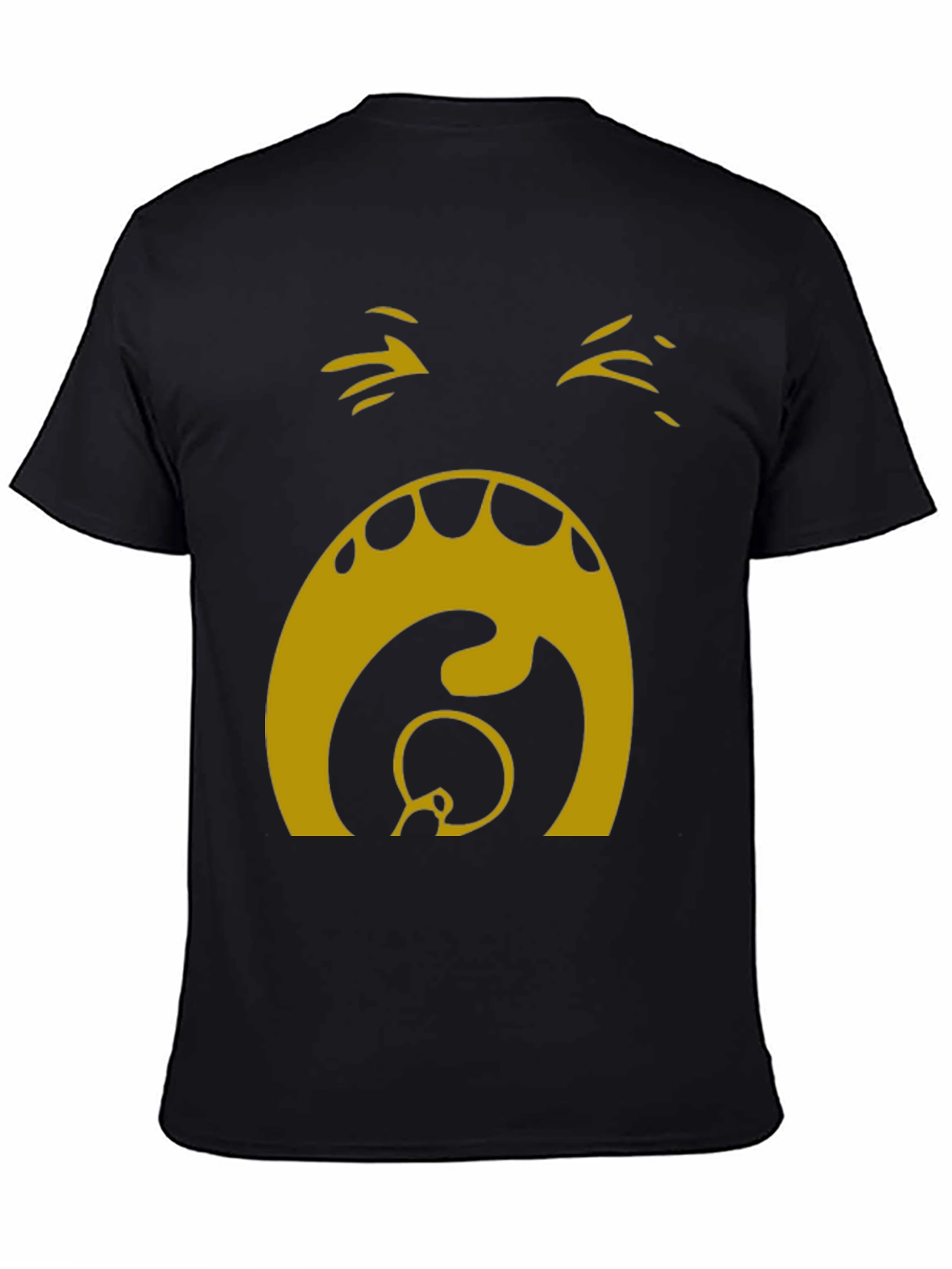 Camiseta Hombre Negra con Diseño Abstracto Dorado