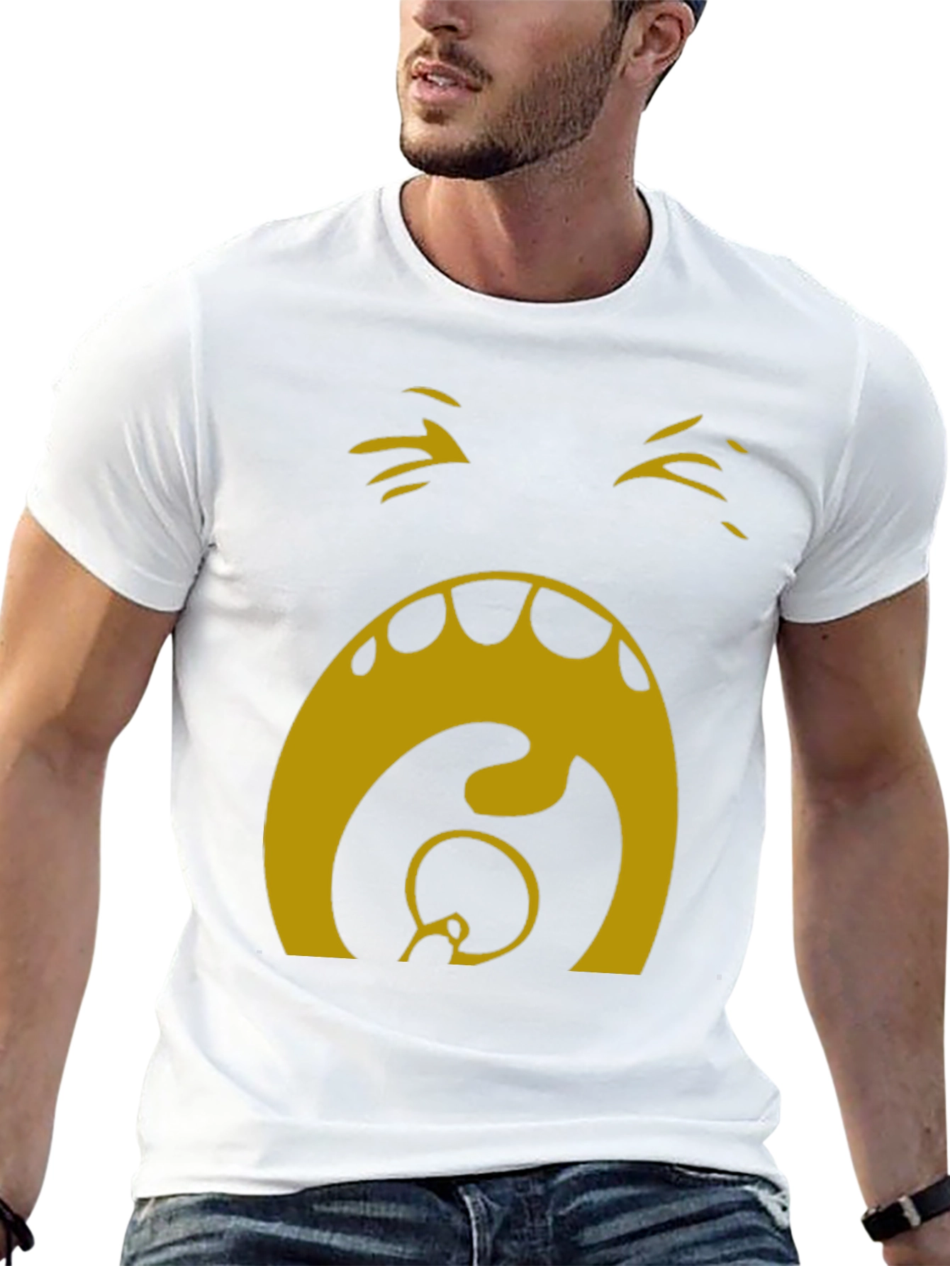 Camiseta Hombre Negra con Diseño Abstracto Dorado