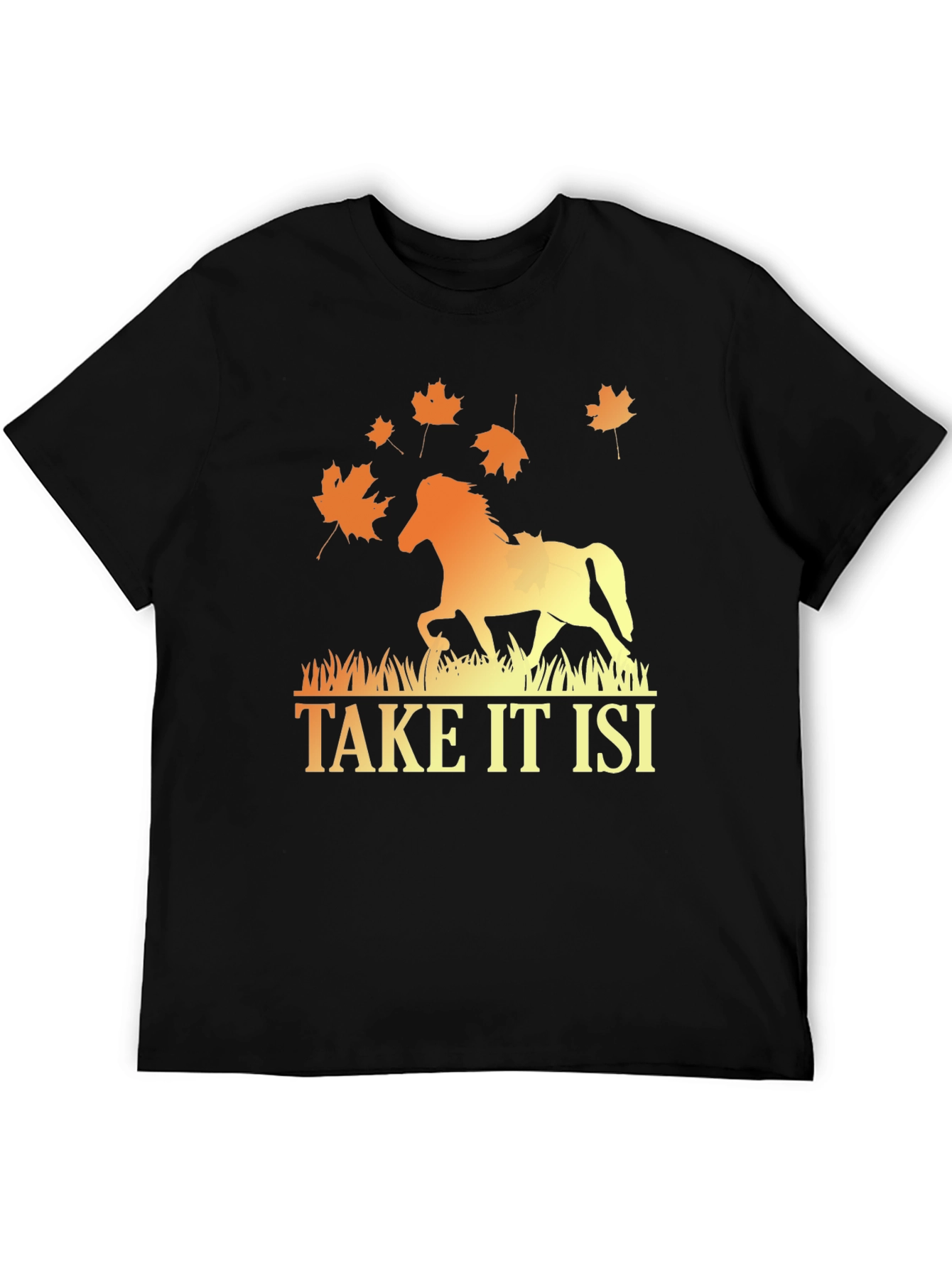 Camiseta Hombre Diseño Caballo Otoñal